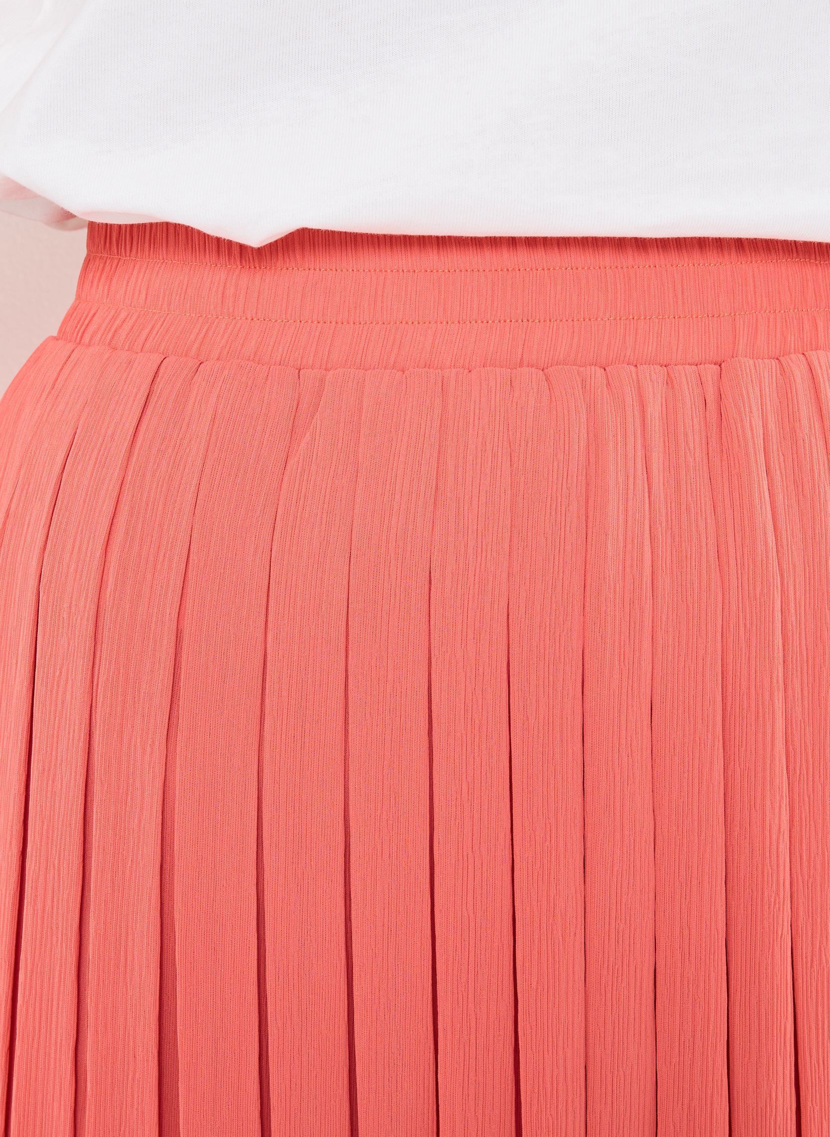 Halflange rokken Plisse dames oranje Grace & Mila Halflange rokken Plisse dames oranje Corail