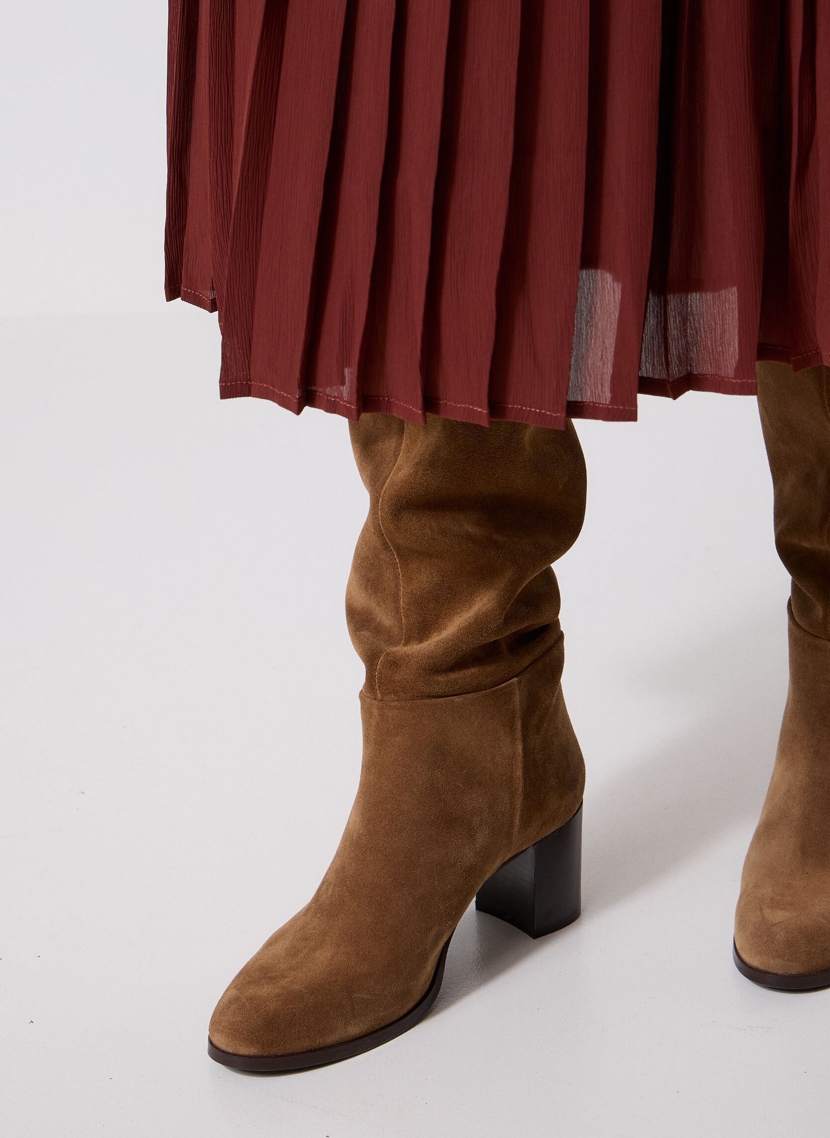 Halflange rokken Plisse dames bruin Grace & Mila Halflange rokken Plisse dames bruin Chocolat