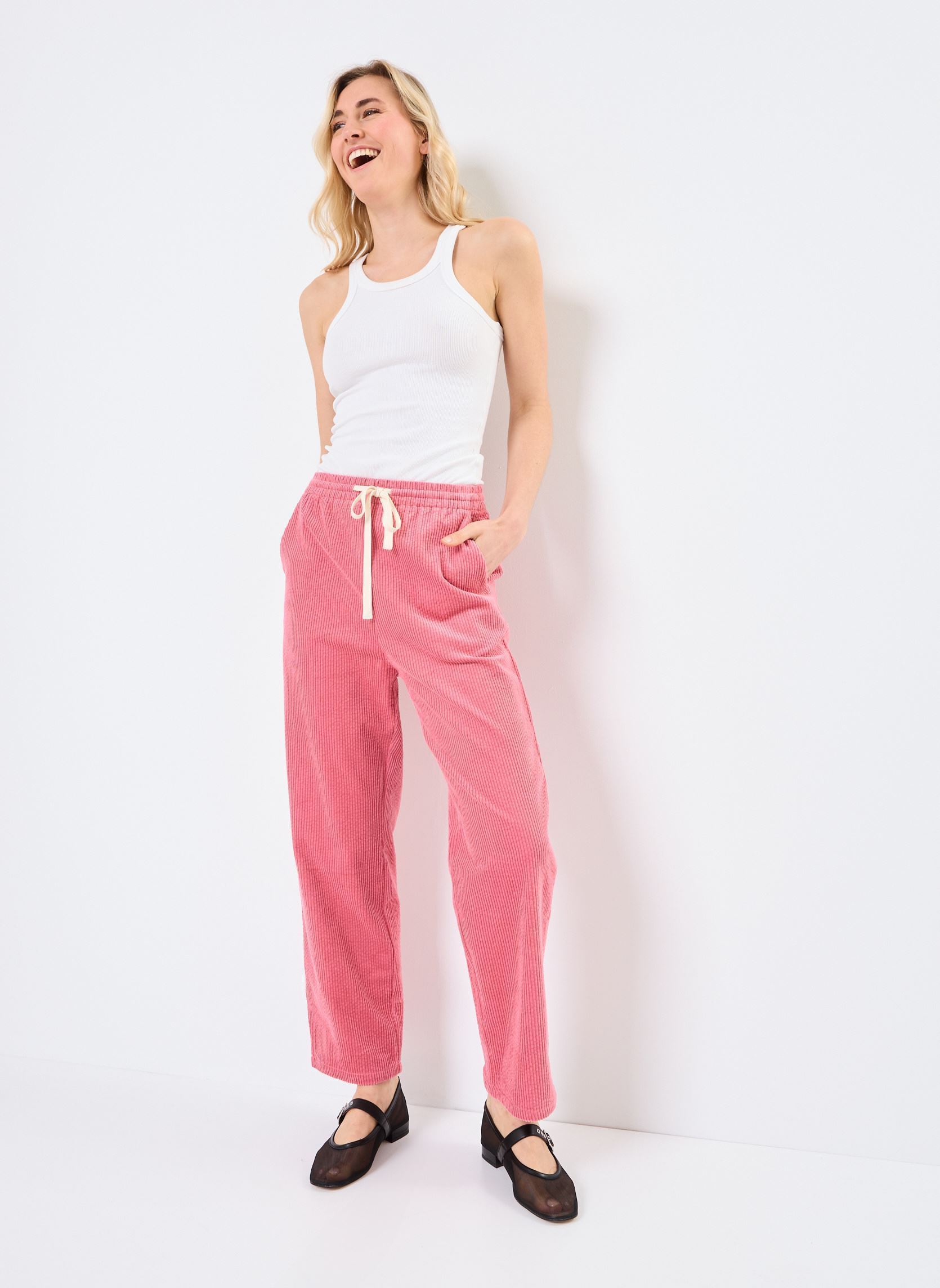 Pantalons larges Paul femme rose Grace & Mila Pantalons larges Paul femme rose Rose