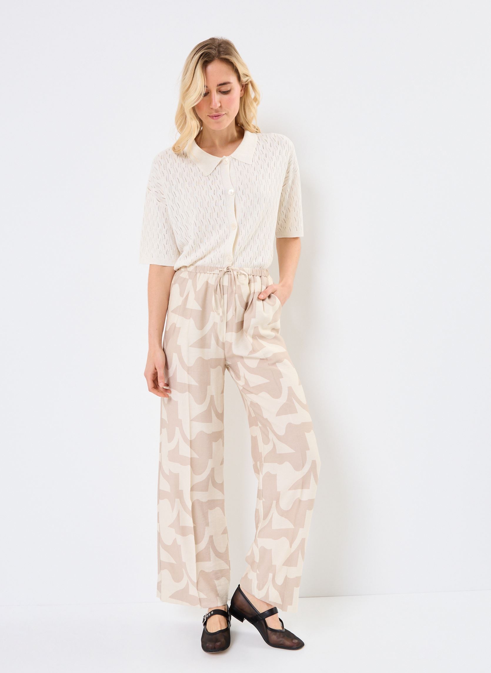 Pantalons larges Pavot femme beige Grace & Mila Pantalons larges Pavot femme beige BEIGE