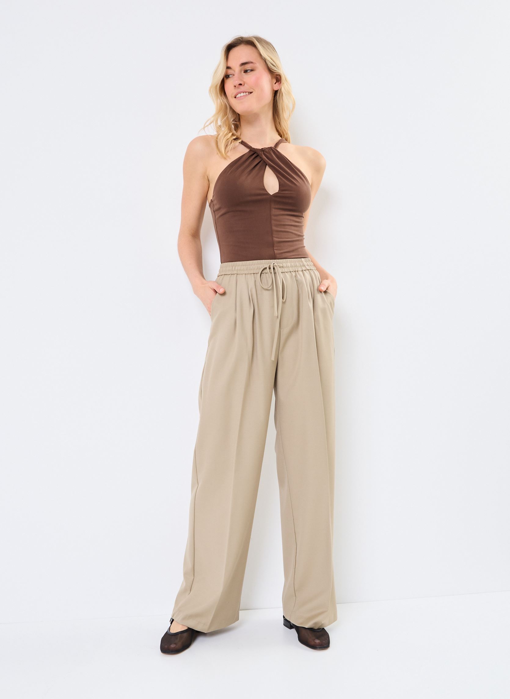 Pantaloni larghi Petro donna beige Grace & Mila Pantaloni larghi Petro donna beige BEIGE