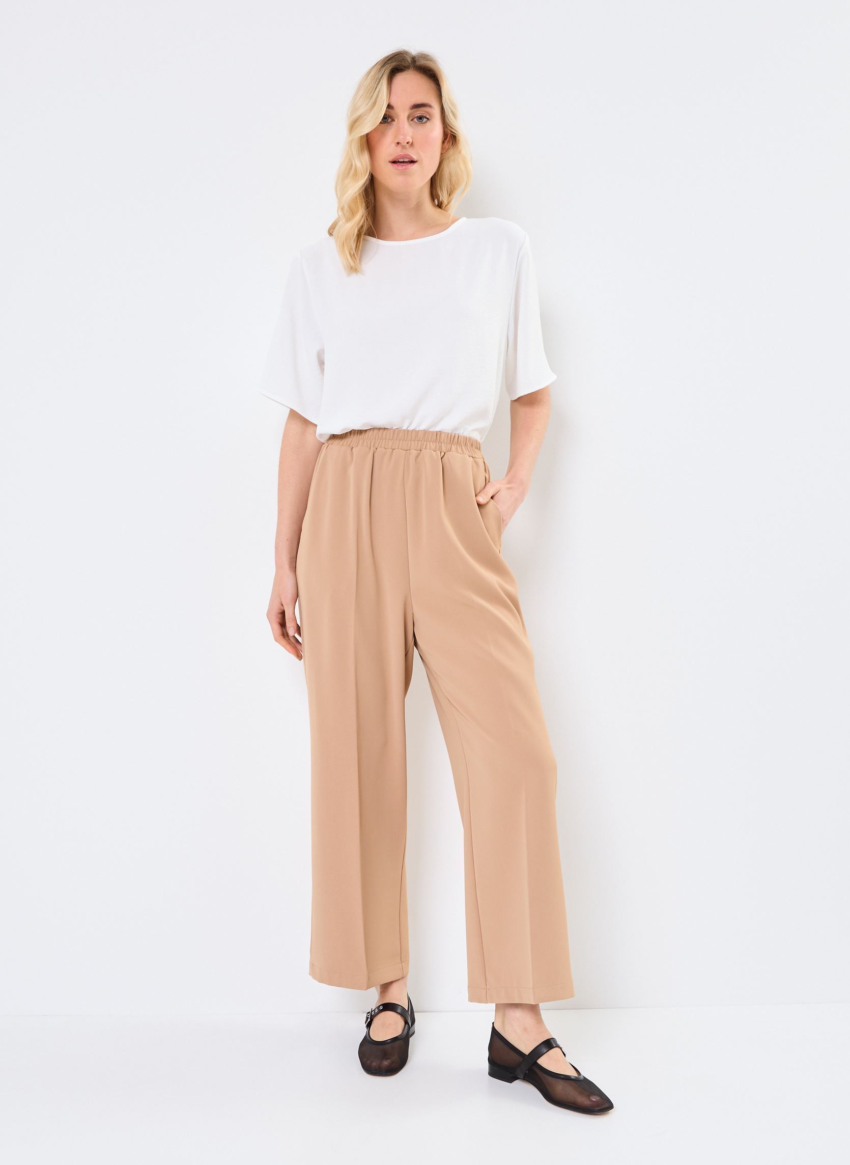 Pantalons larges Picasso femme marron Grace & Mila Pantalons larges Picasso femme marron Camel