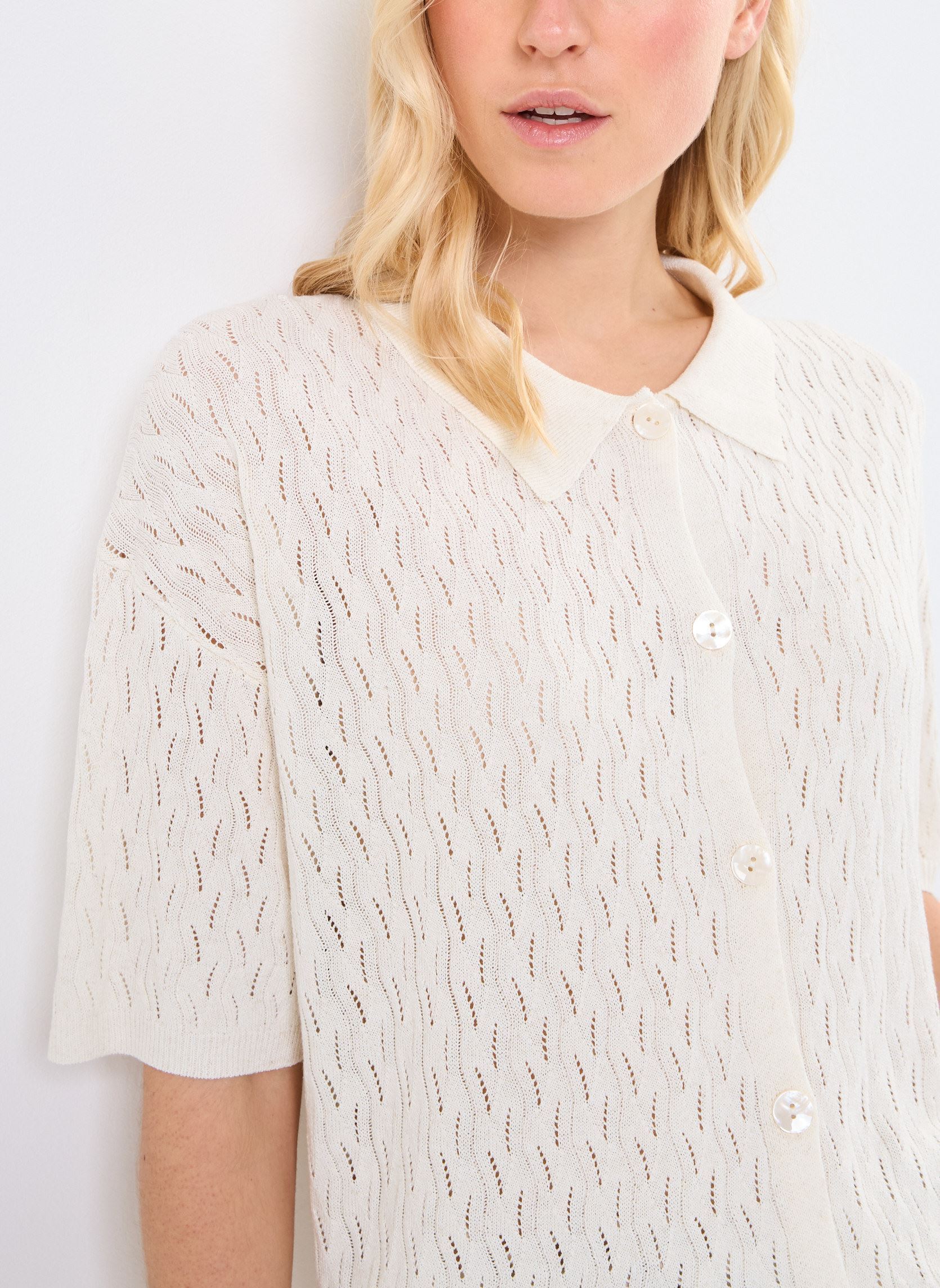 Gilet Pao donna bianco Grace & Mila Gilet Pao donna bianco ECRU
