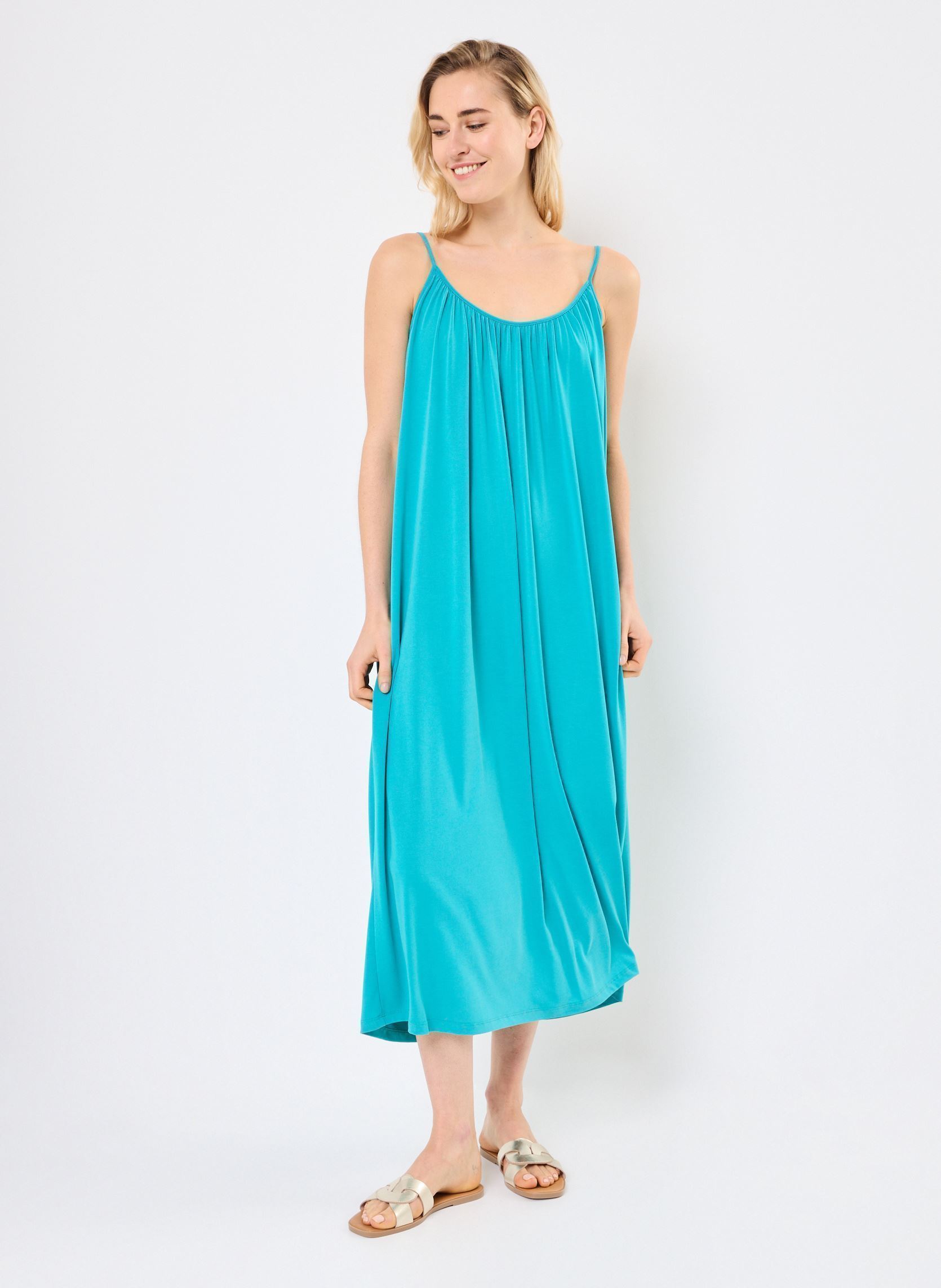 Lange jurken Pivoine dames blauw Grace & Mila Lange jurken Pivoine dames blauw Aqua