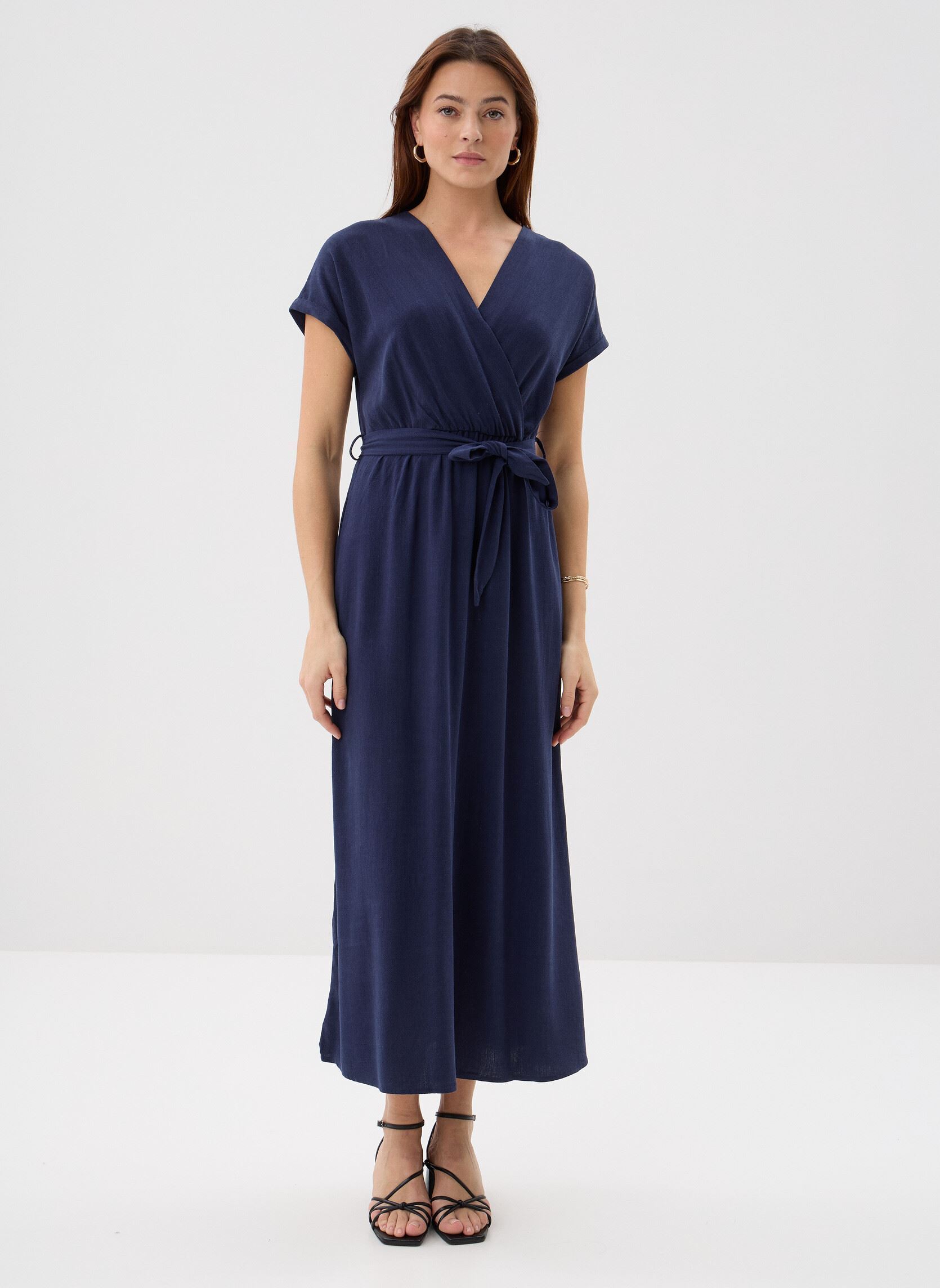Lange jurken Pollen dames blauw Grace & Mila Lange jurken Pollen dames blauw Marine