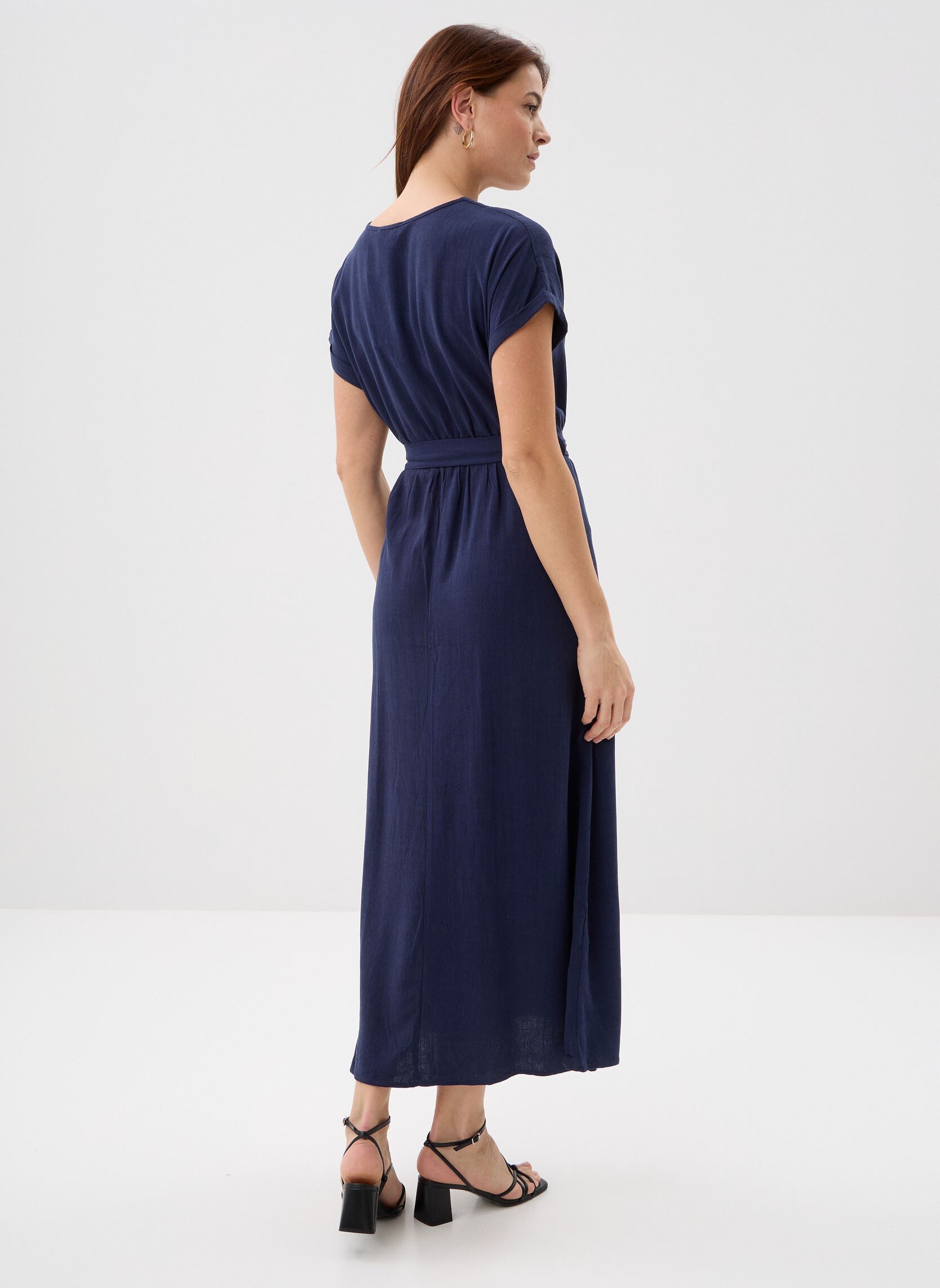 Lange jurken Pollen dames blauw Grace & Mila Lange jurken Pollen dames blauw Marine