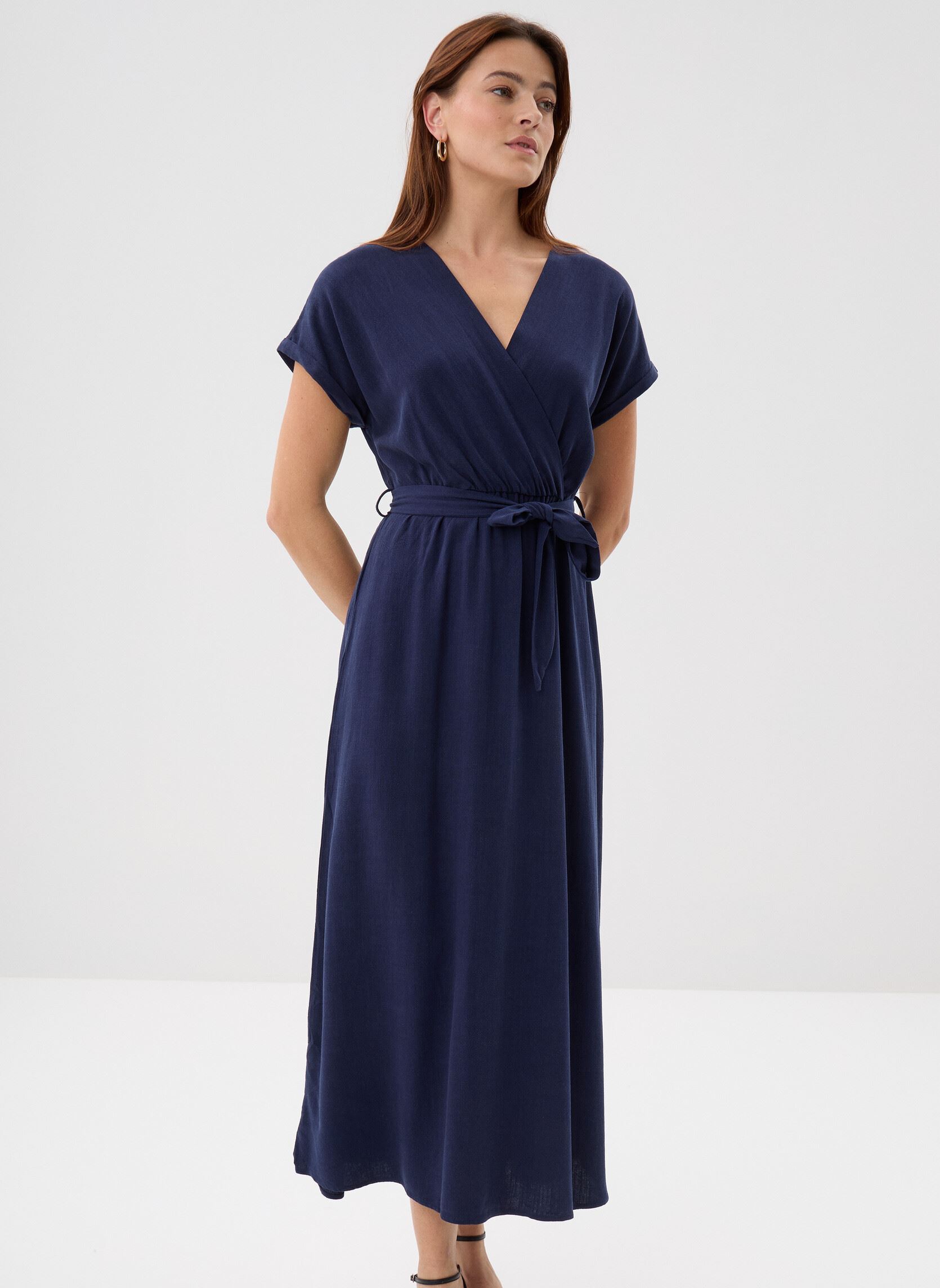 Lange jurken Pollen dames blauw Grace & Mila Lange jurken Pollen dames blauw Marine