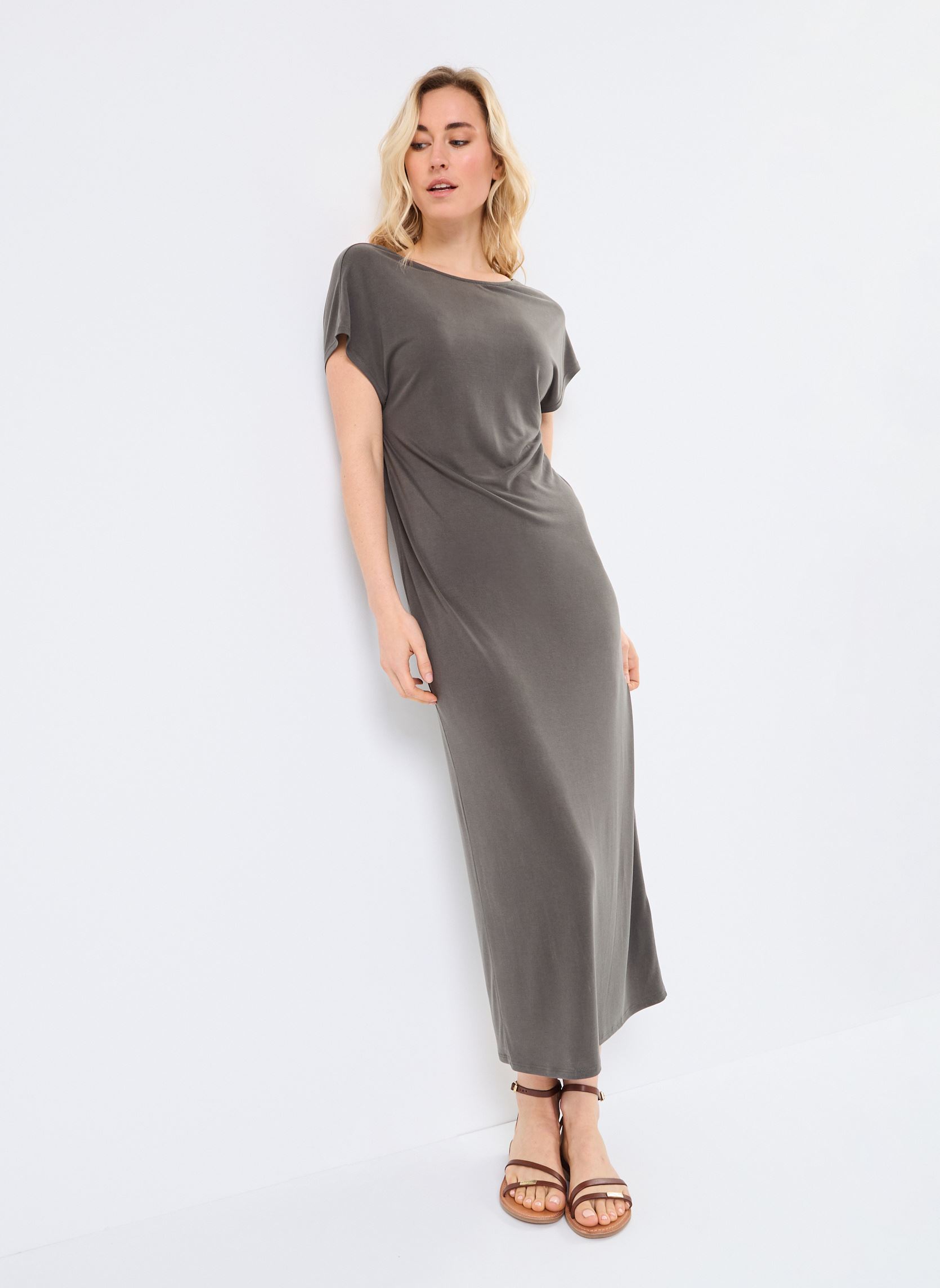 Lange jurken Peace dames groen Grace & Mila Lange jurken Peace dames groen Kaki