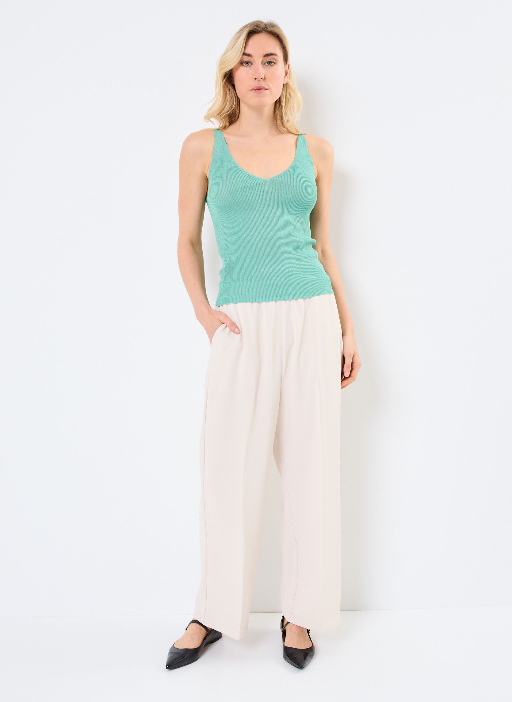 Débardeurs Paillette femme bleu Grace & Mila Débardeurs Paillette femme bleu AQUA