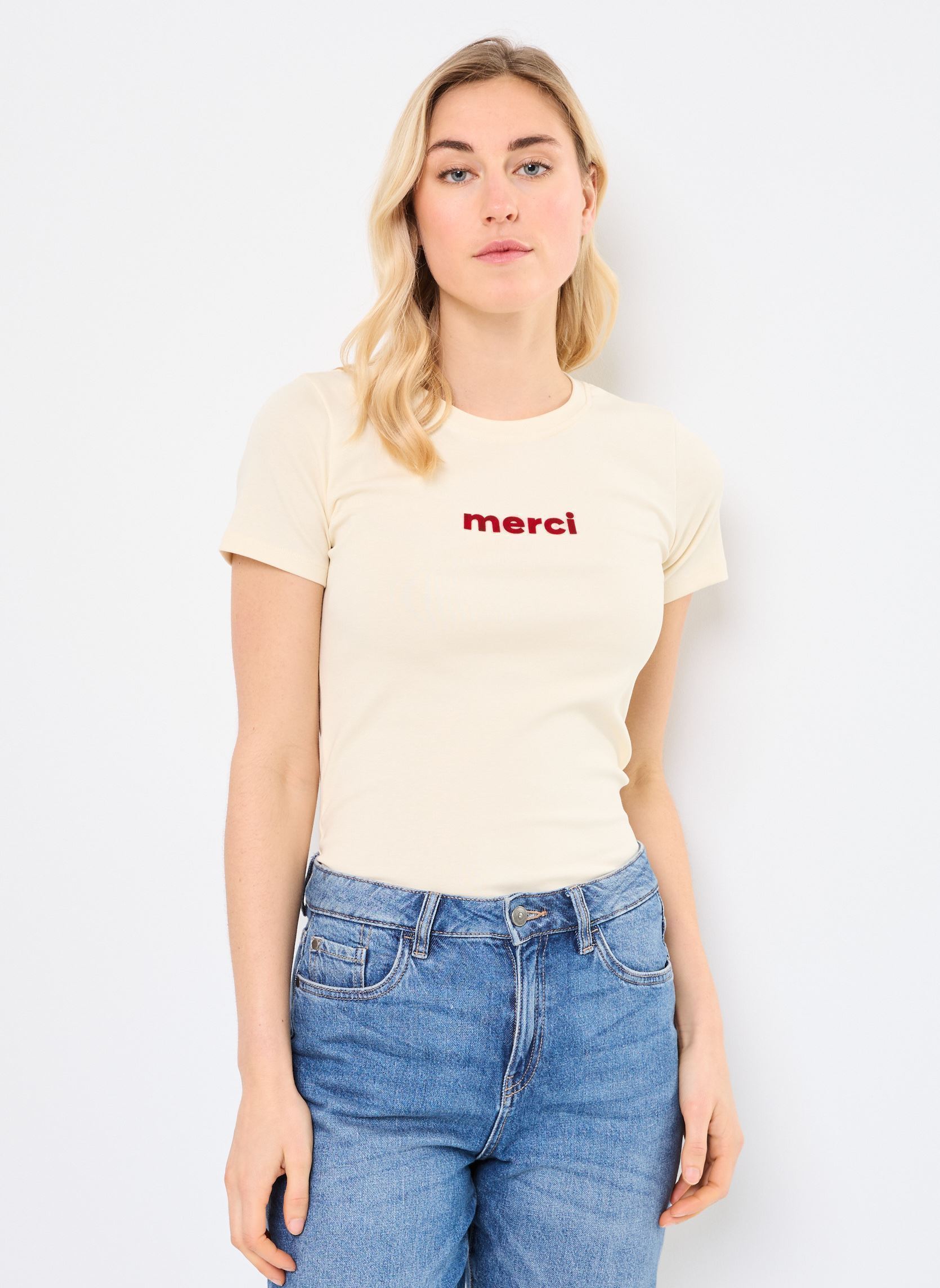 Kurzarm-T-Shirts Papa damen beige Grace & Mila Kurzarm-T-Shirts Papa damen beige Beige