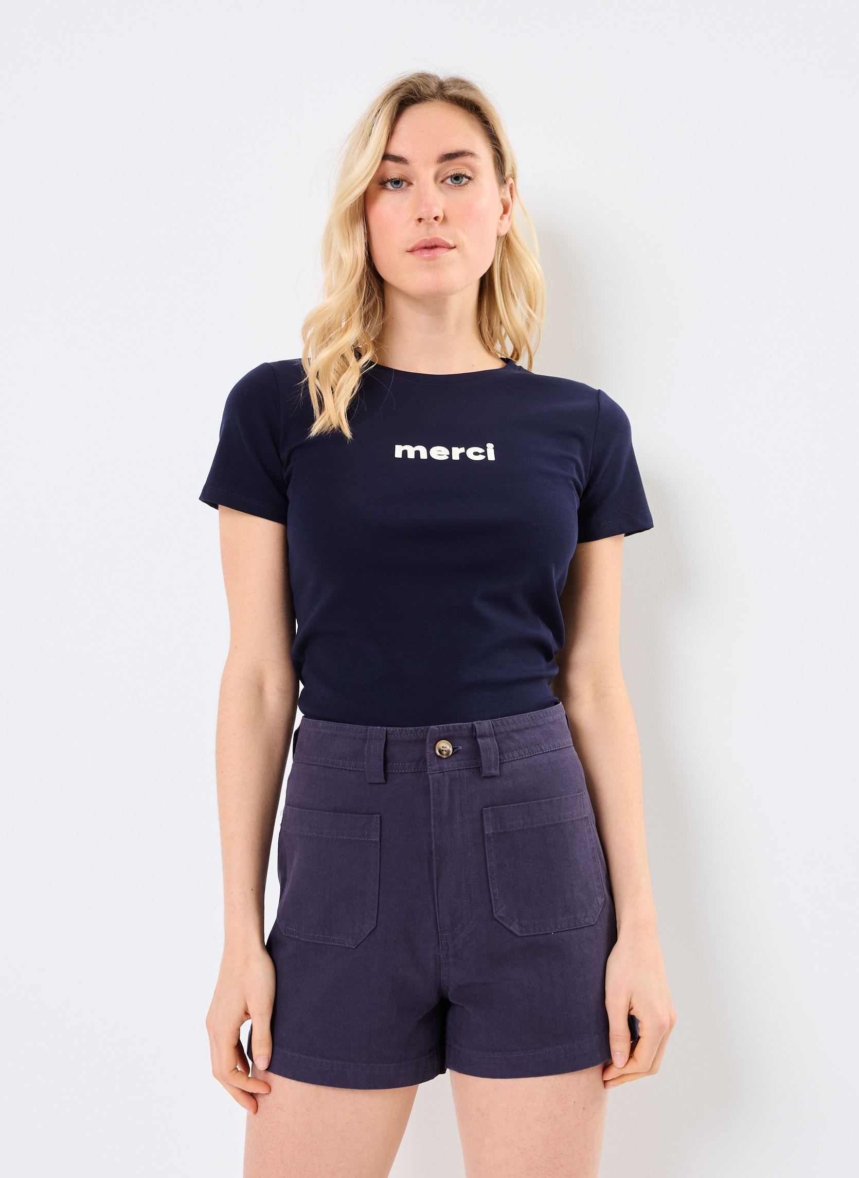 T-shirts met korte mouwen Papa dames blauw Grace & Mila T-shirts met korte mouwen Papa dames blauw Marine