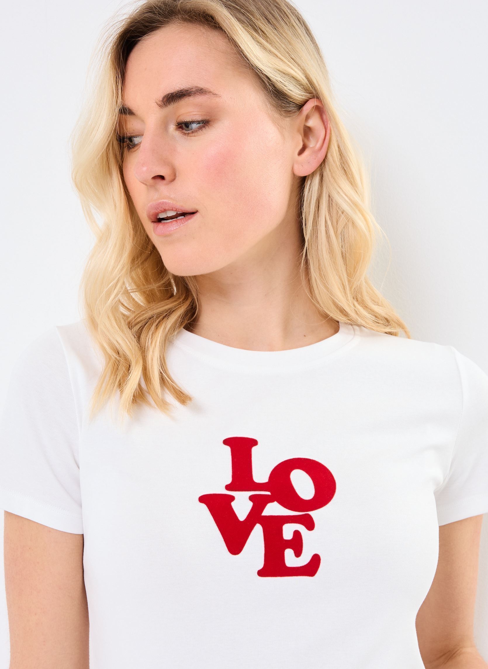 T-shirt a maniche corte Poussin donna bianco Grace & Mila T-shirt a maniche corte Poussin donna bianco ECRU