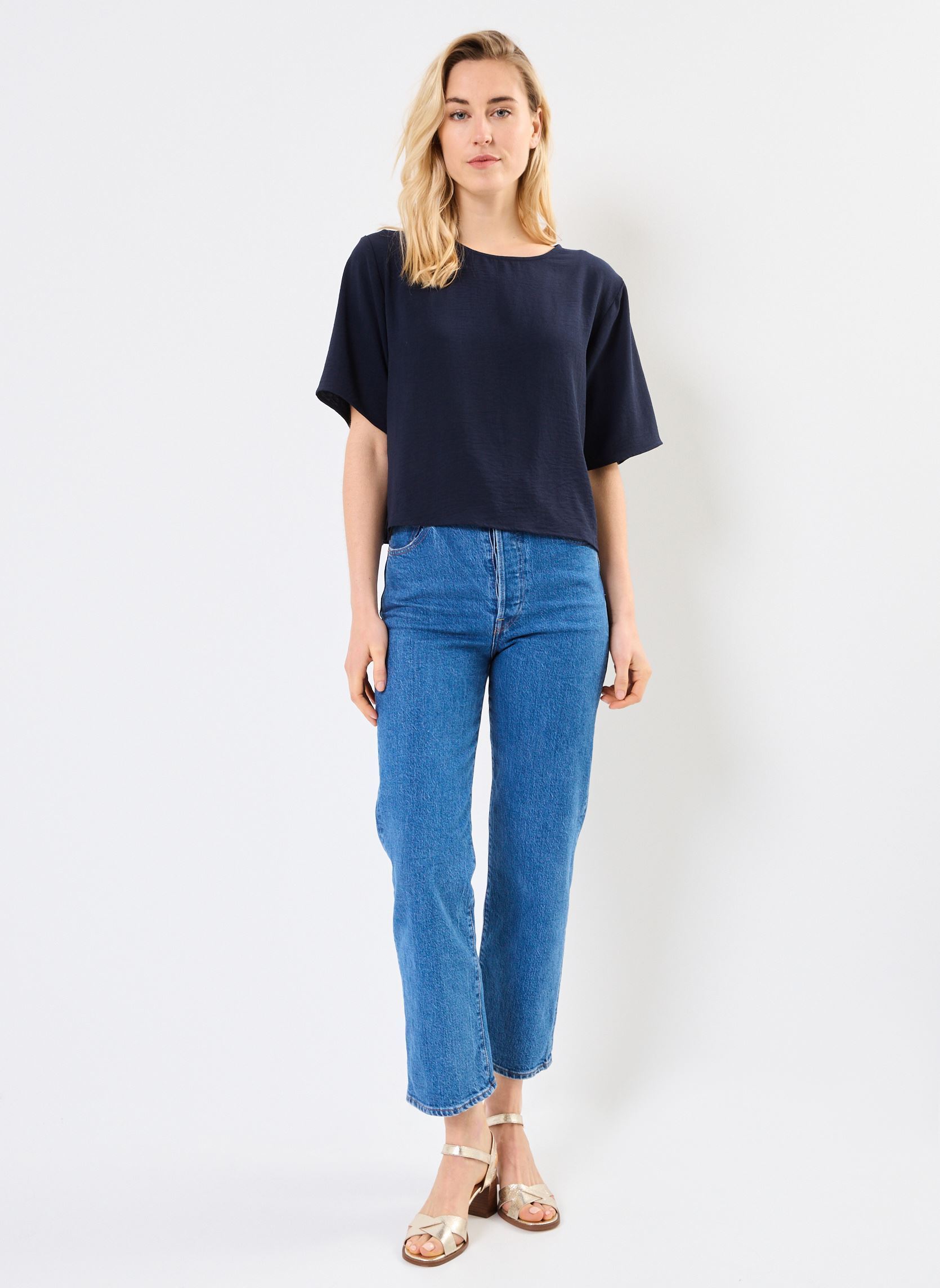 Tee-shirts manches courtes Paprika femme bleu Grace & Mila Tee-shirts manches courtes Paprika femme bleu Marine