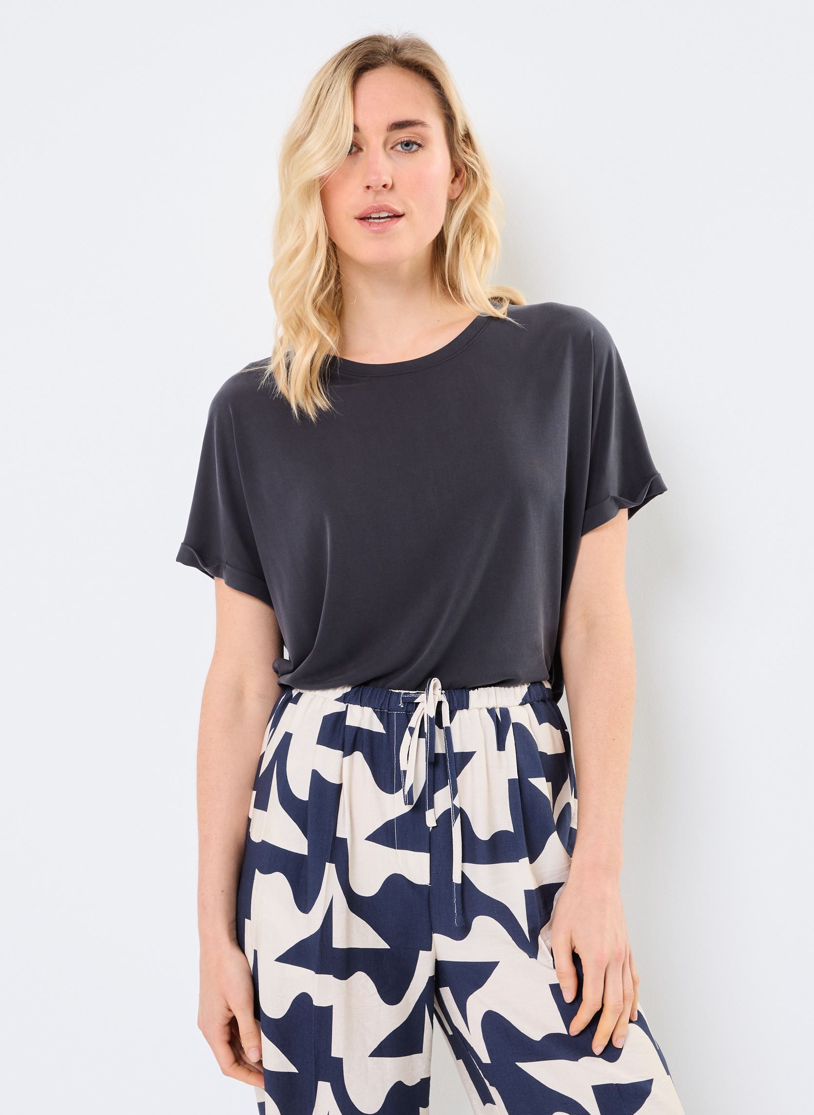 Tee-shirts manches courtes Parma femme gris Grace & Mila Tee-shirts manches courtes Parma femme gris ANTHRACITE