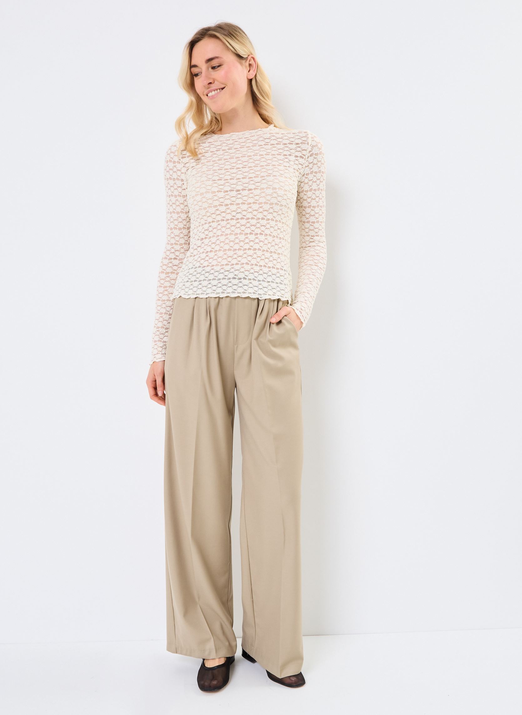 Tee-shirts manches longues Prairie femme blanc Grace & Mila Tee-shirts manches longues Prairie femme blanc Ecru