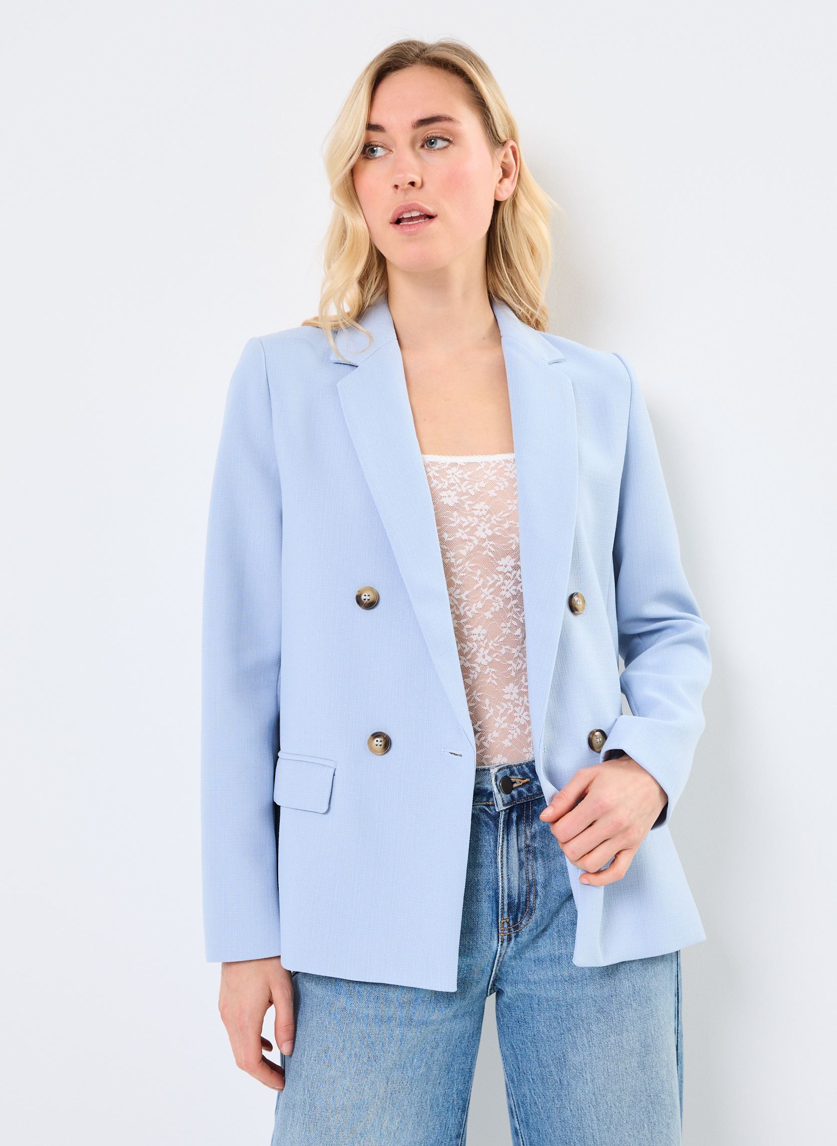 Vestes de blazer Parfaite femme bleu Grace & Mila Vestes de blazer Parfaite femme bleu Bleu