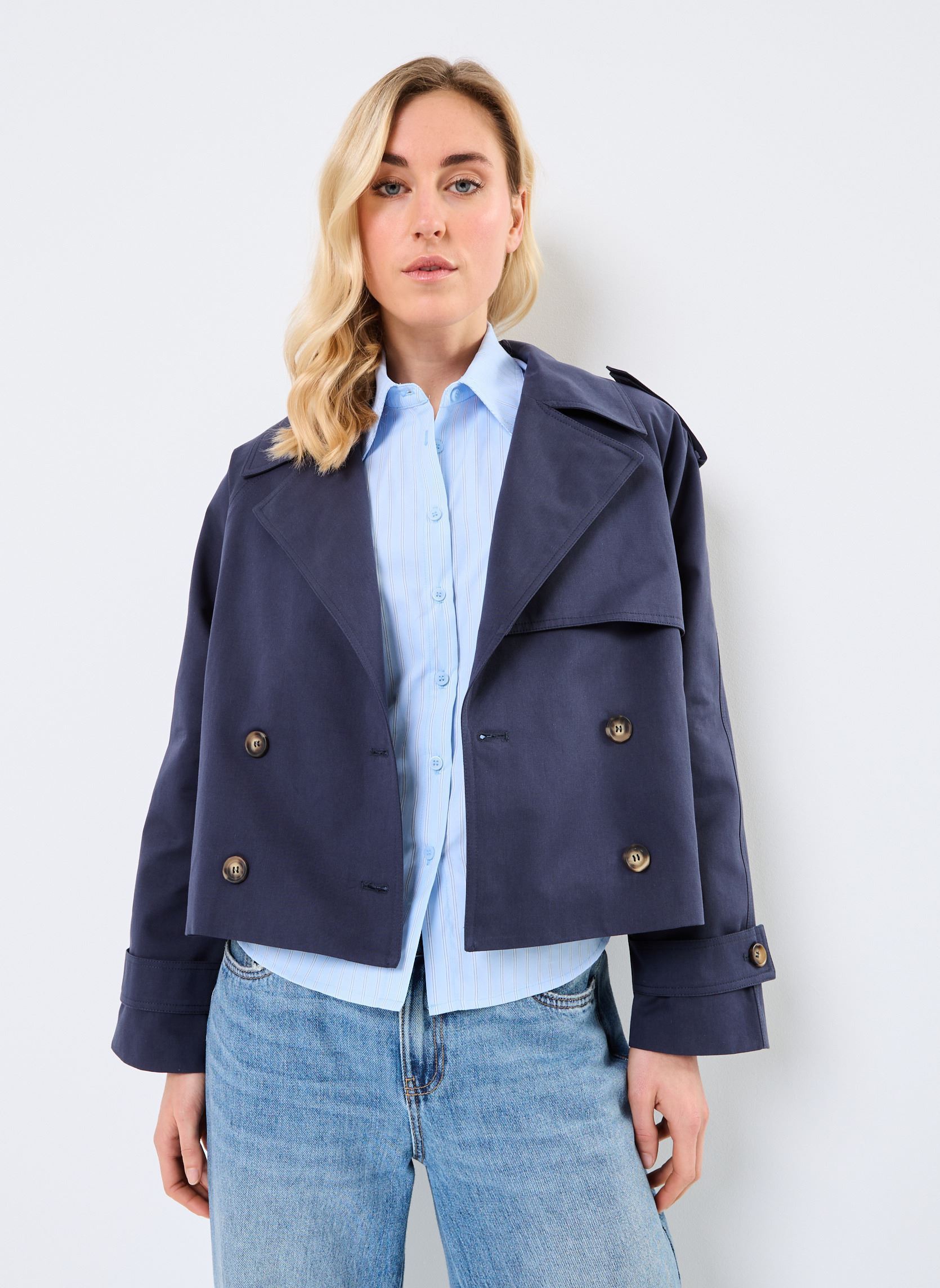Trenchcoats Printemps damen blau Grace & Mila Trenchcoats Printemps damen blau Marine