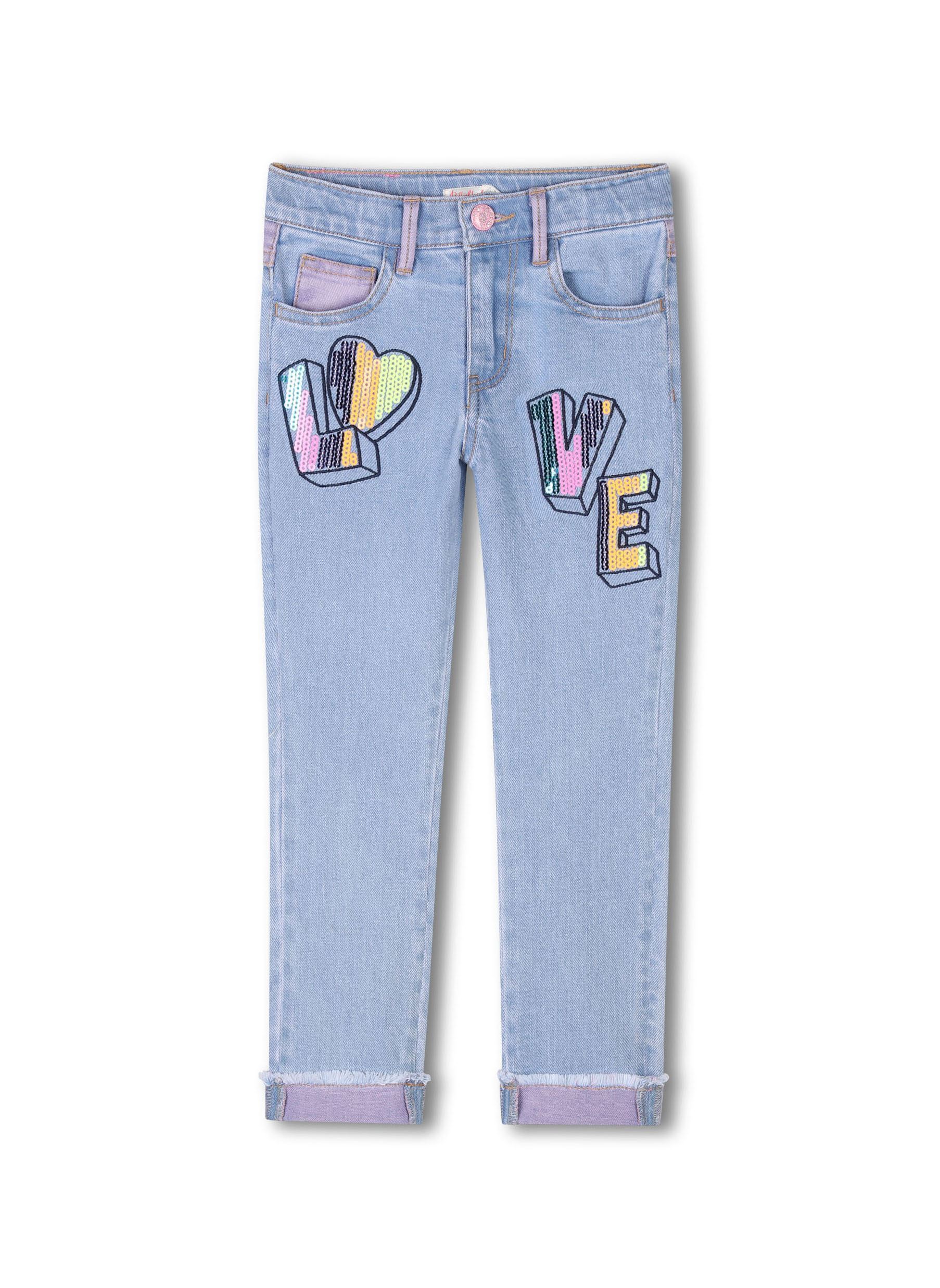 Jeans dritti U20850 bambina blu Billieblush Jeans dritti U20850 bambina blu DOUBLE STONE+BROSSAGE