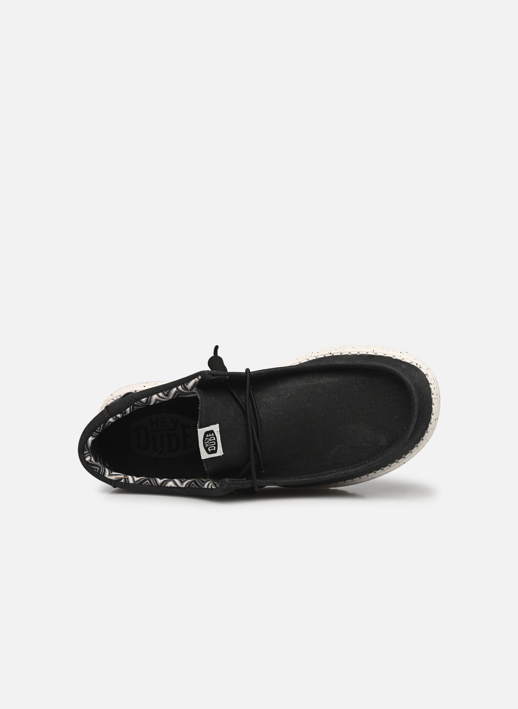Baskets toile Wally Stretch Canvas homme noir HEYDUDE Baskets toile Wally Stretch Canvas homme noir Black/white