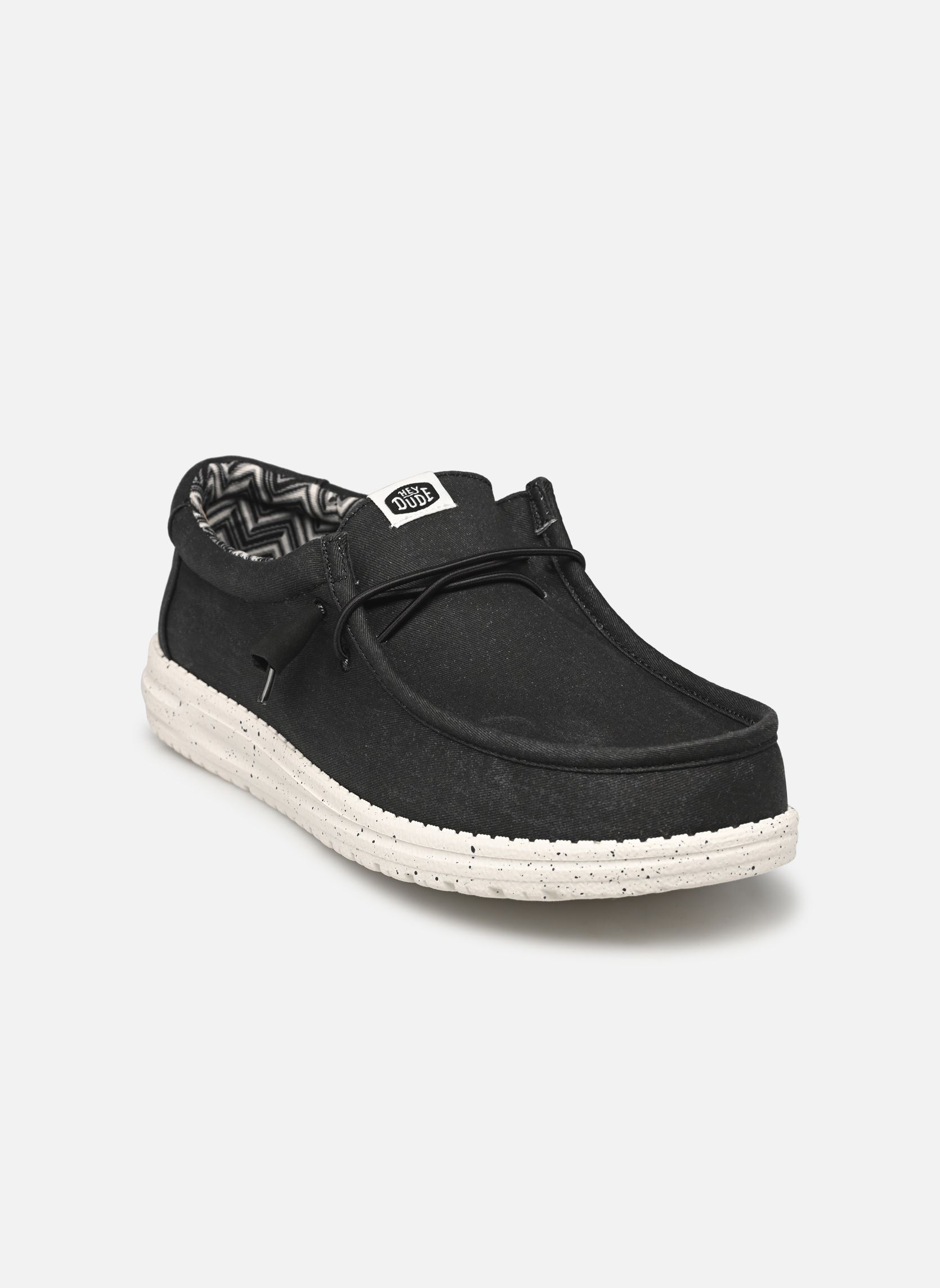 Baskets toile Wally Stretch Canvas homme noir HEYDUDE Baskets toile Wally Stretch Canvas homme noir Black/white