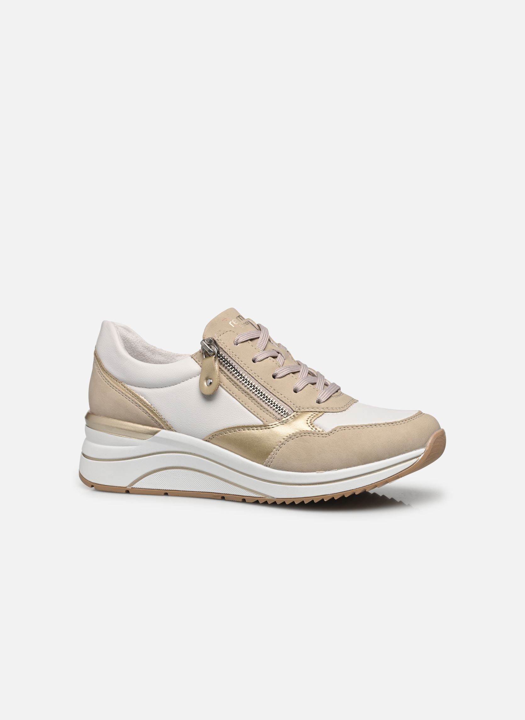 Sleehak sneakers D0T01 dames beige Remonte Sleehak sneakers D0T01 dames beige GINGER/WEISS/LIGHTGOLD