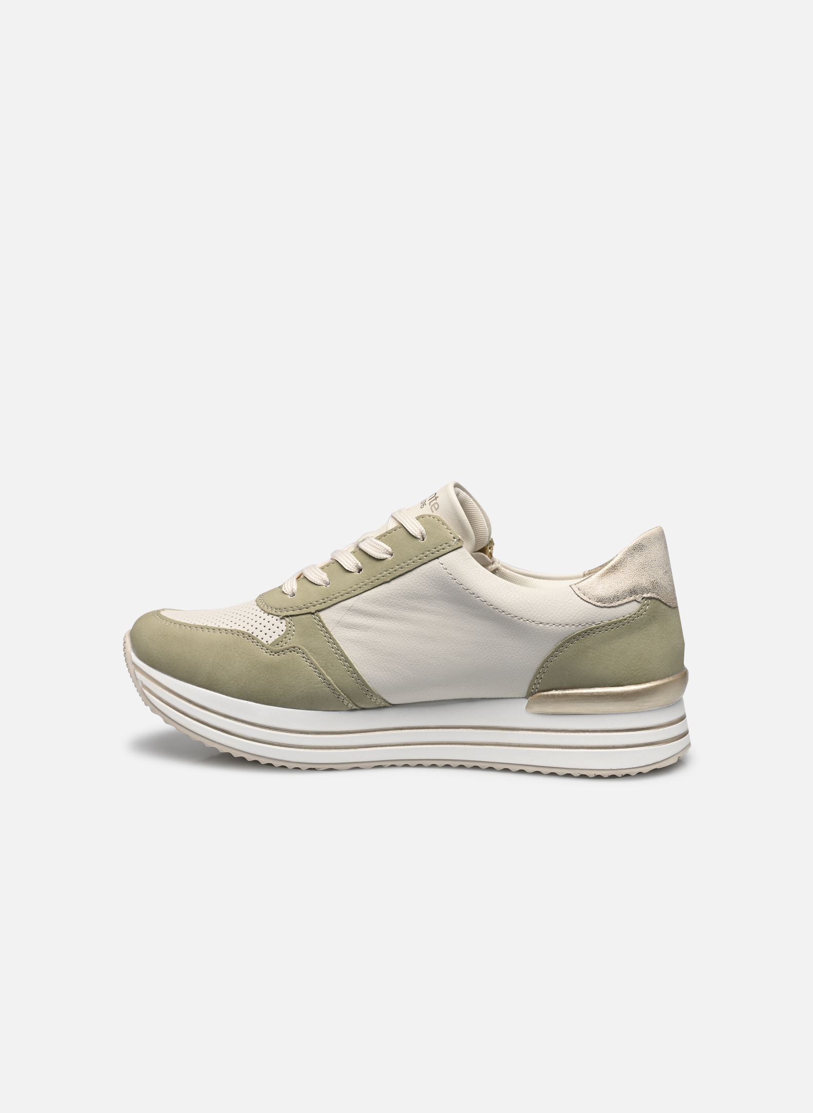 Baskets compensées D1327 femme vert Remonte Baskets compensées D1327 femme vert SALBEI/OFFWHITE/MUSCHEL/OFFWHI
