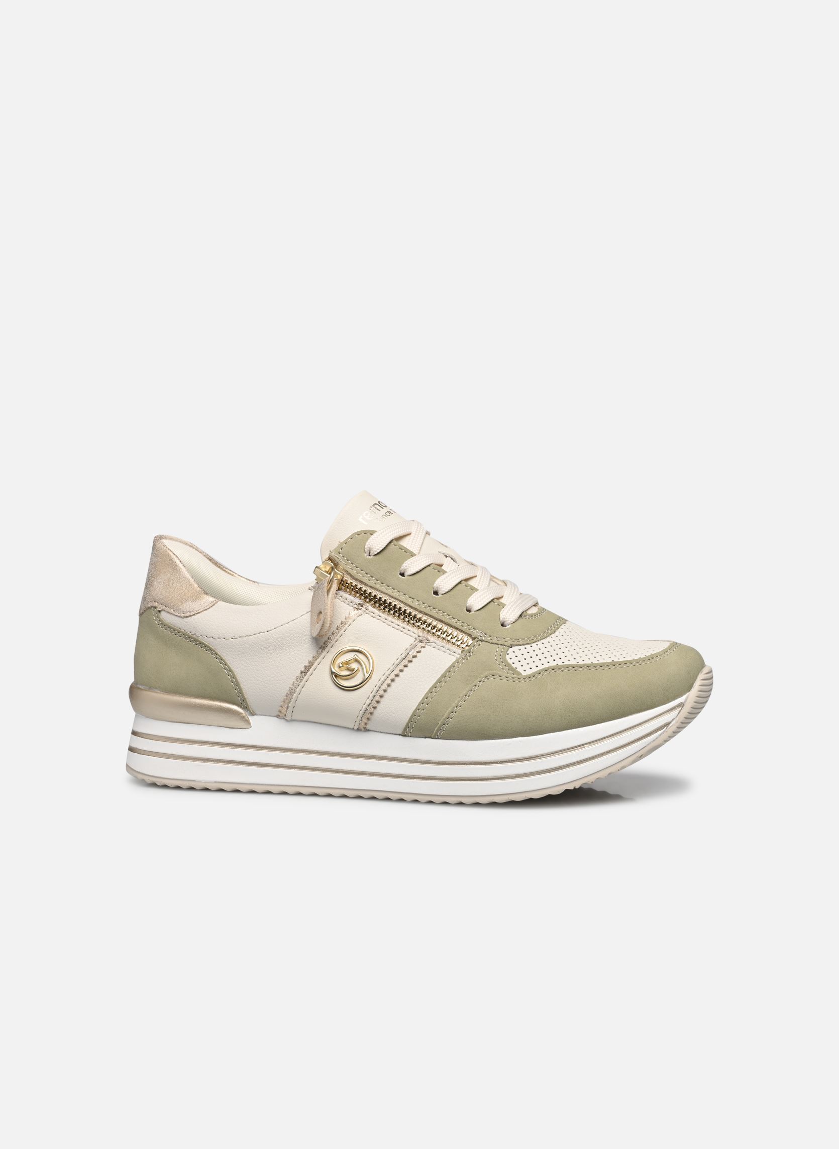 Baskets compensées D1327 femme vert Remonte Baskets compensées D1327 femme vert SALBEI/OFFWHITE/MUSCHEL/OFFWHI