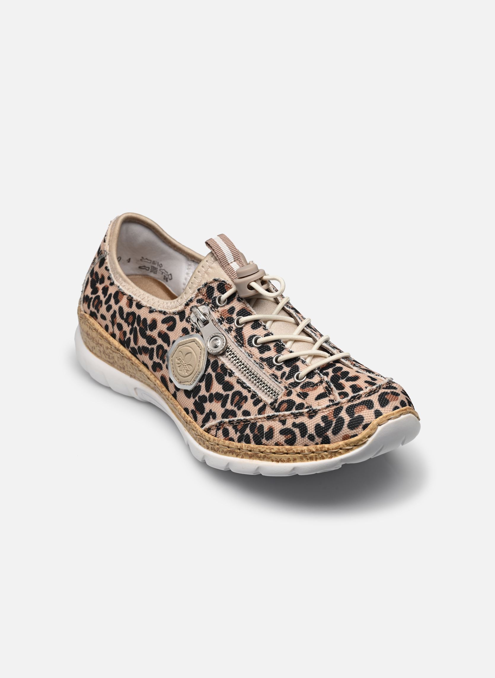 Niedrige Sneaker N4263 damen beige Rieker Niedrige Sneaker N4263 damen beige LEO-NATUR/ARGENTO/GINGER/ROSE-