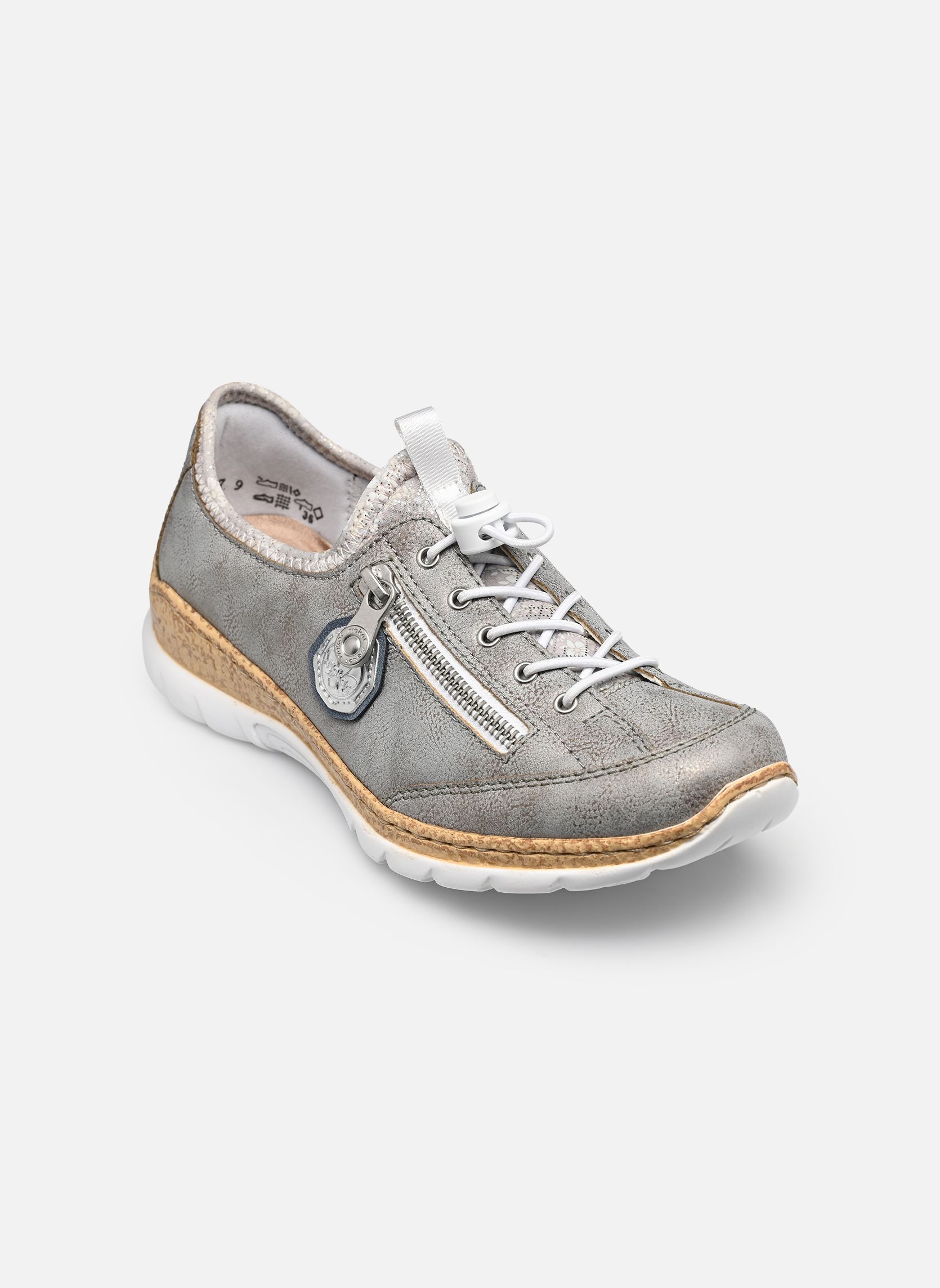 Baskets basses N4263 femme gris Rieker Baskets basses N4263 femme gris GREY/ADRIA/ARGENTO/SILVERFLOWE