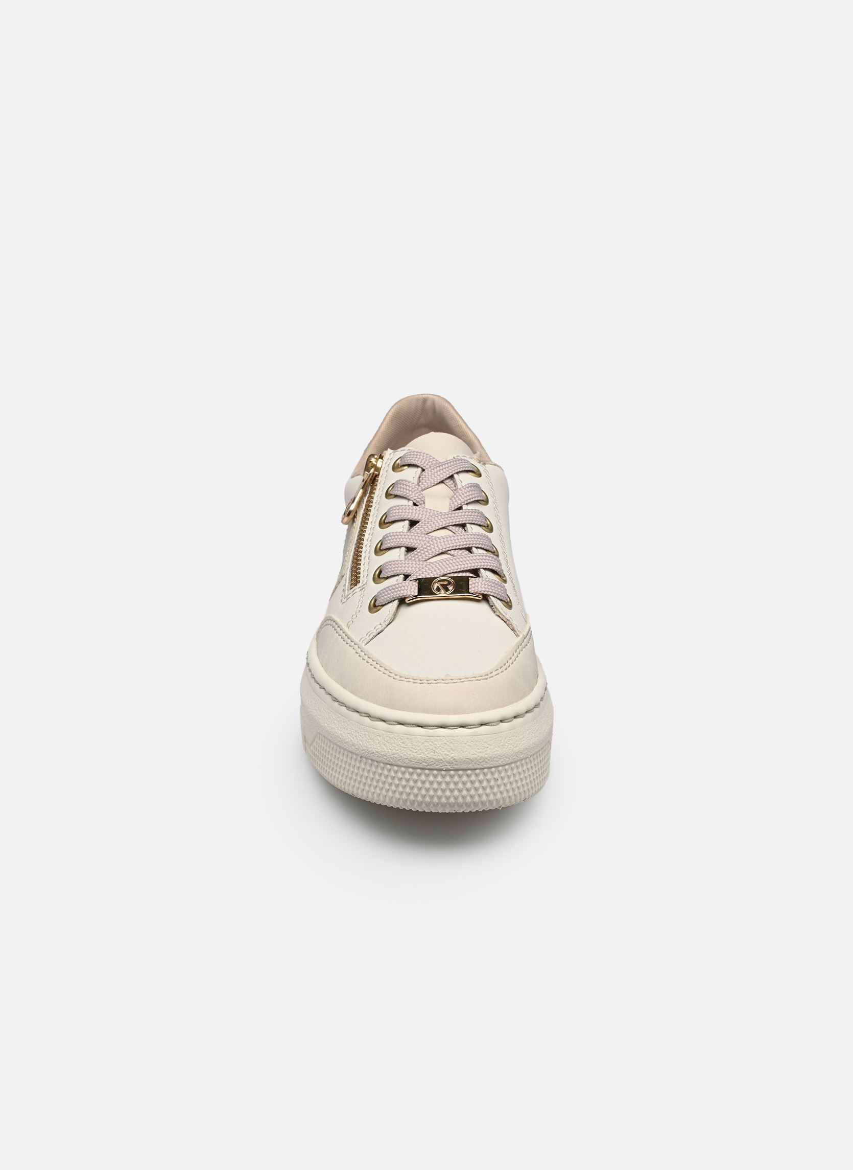 Sleehak sneakers M1912 dames wit Rieker Sleehak sneakers M1912 dames wit CREMA/OFFWHITE/MUSCHEL/PORZELL