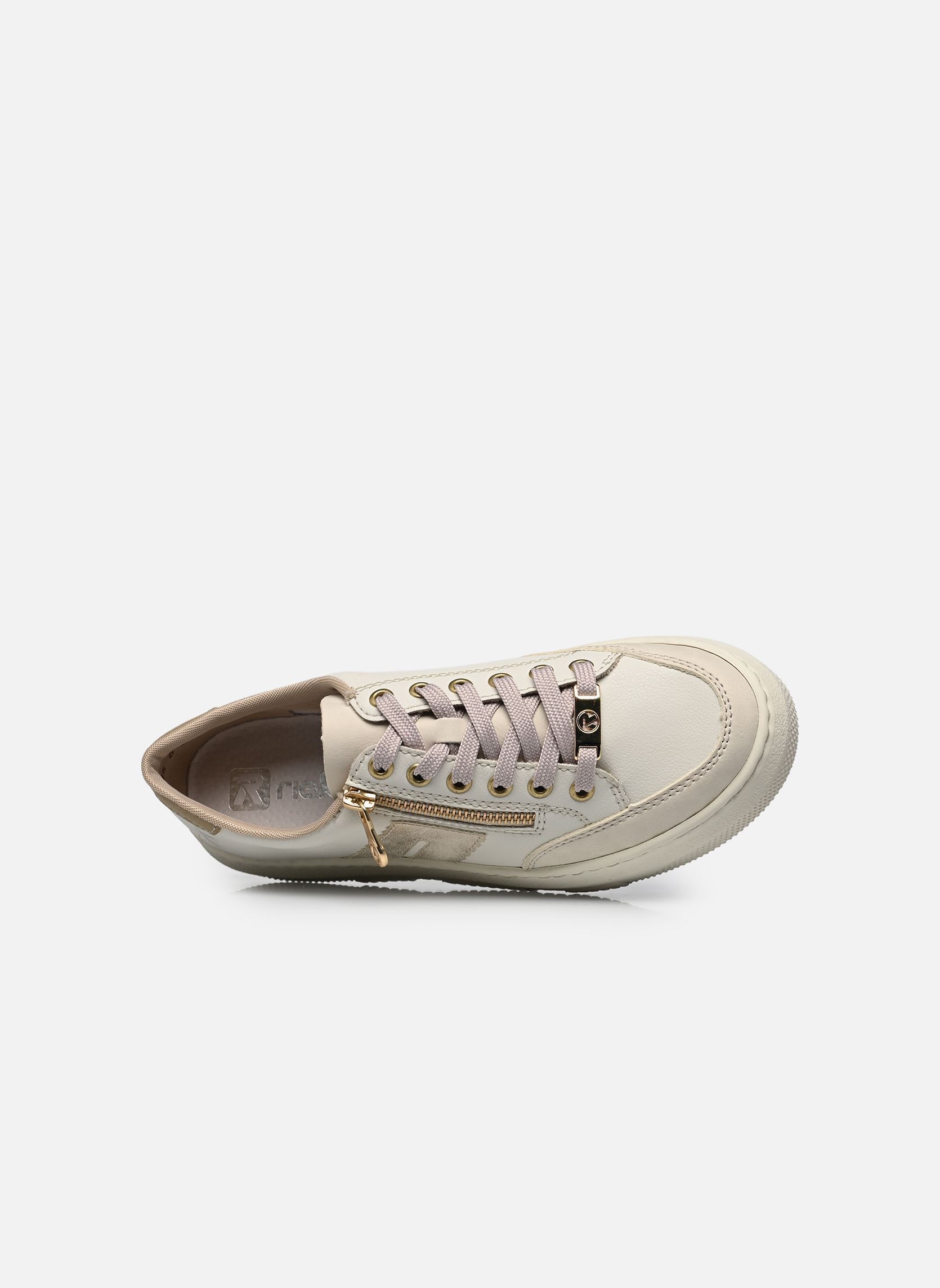 Sleehak sneakers M1912 dames wit Rieker Sleehak sneakers M1912 dames wit CREMA/OFFWHITE/MUSCHEL/PORZELL