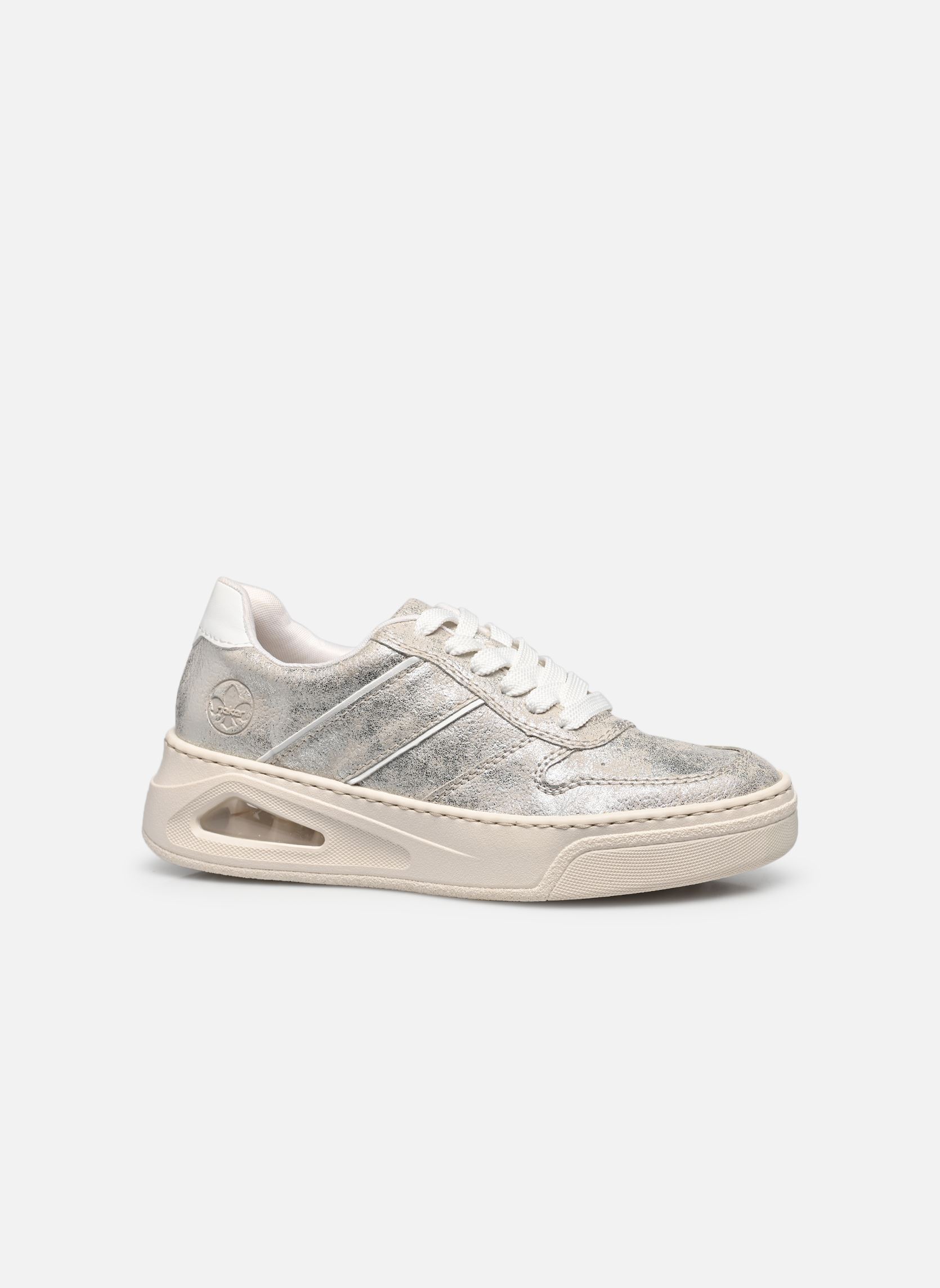Lage sneakers N6402 dames zilver Rieker Lage sneakers N6402 dames zilver FOG-SILVER/WEISS