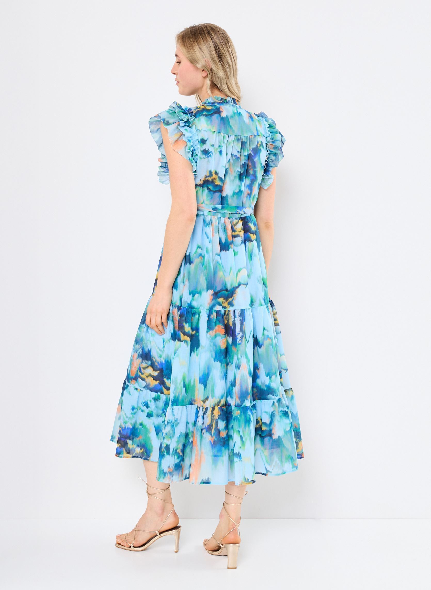 Lange Kleider CALIPSO damen blau Suncoo Lange Kleider CALIPSO damen blau Turquoise