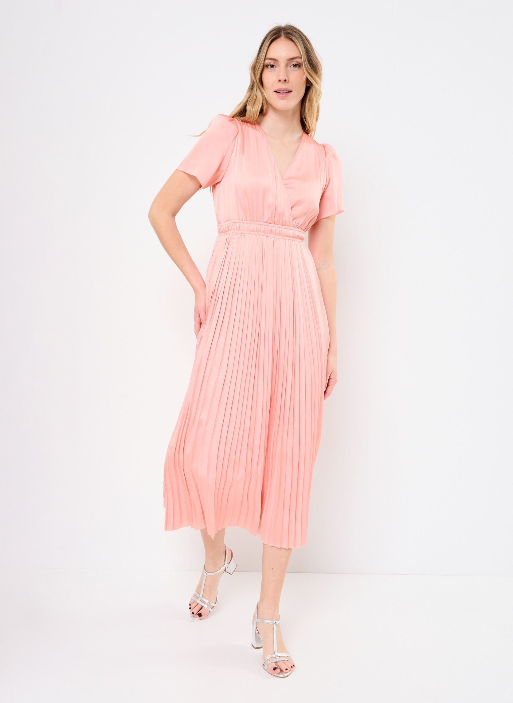 Lange Kleider CYRA damen rosa Suncoo Lange Kleider CYRA damen rosa Blush
