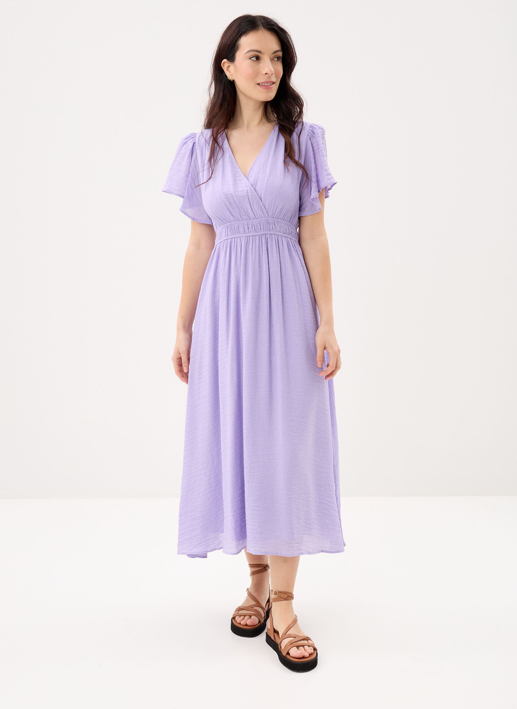 Lange jurken CYRA dames paars Suncoo Lange jurken CYRA dames paars Mauve