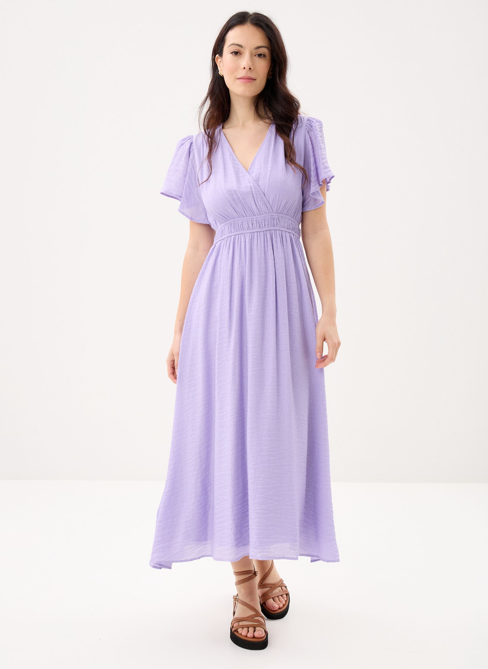 Lange jurken CYRA dames paars Suncoo Lange jurken CYRA dames paars Mauve
