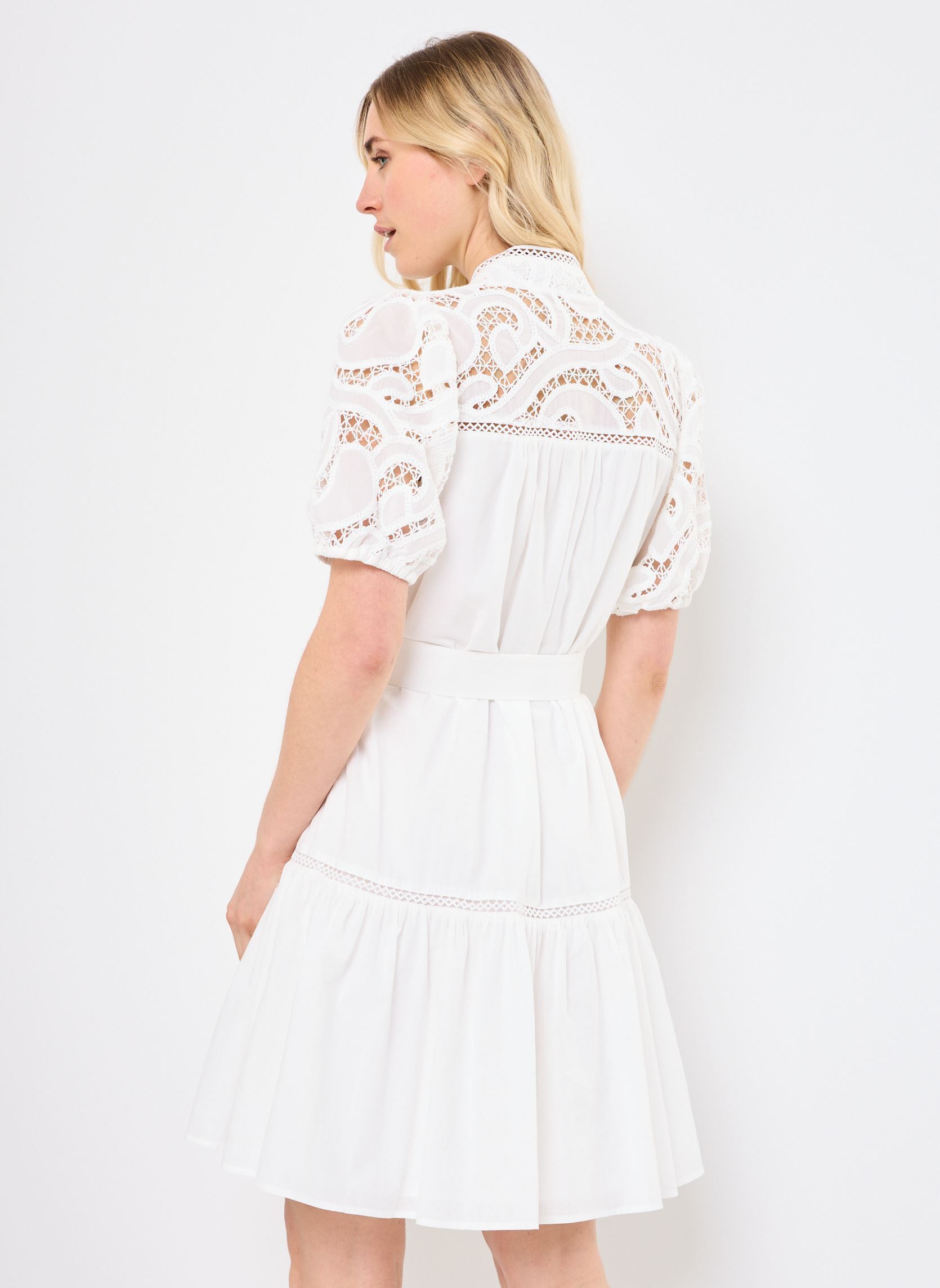 Jurken CATLEYA dames wit Suncoo Jurken CATLEYA dames wit Blanc Casse