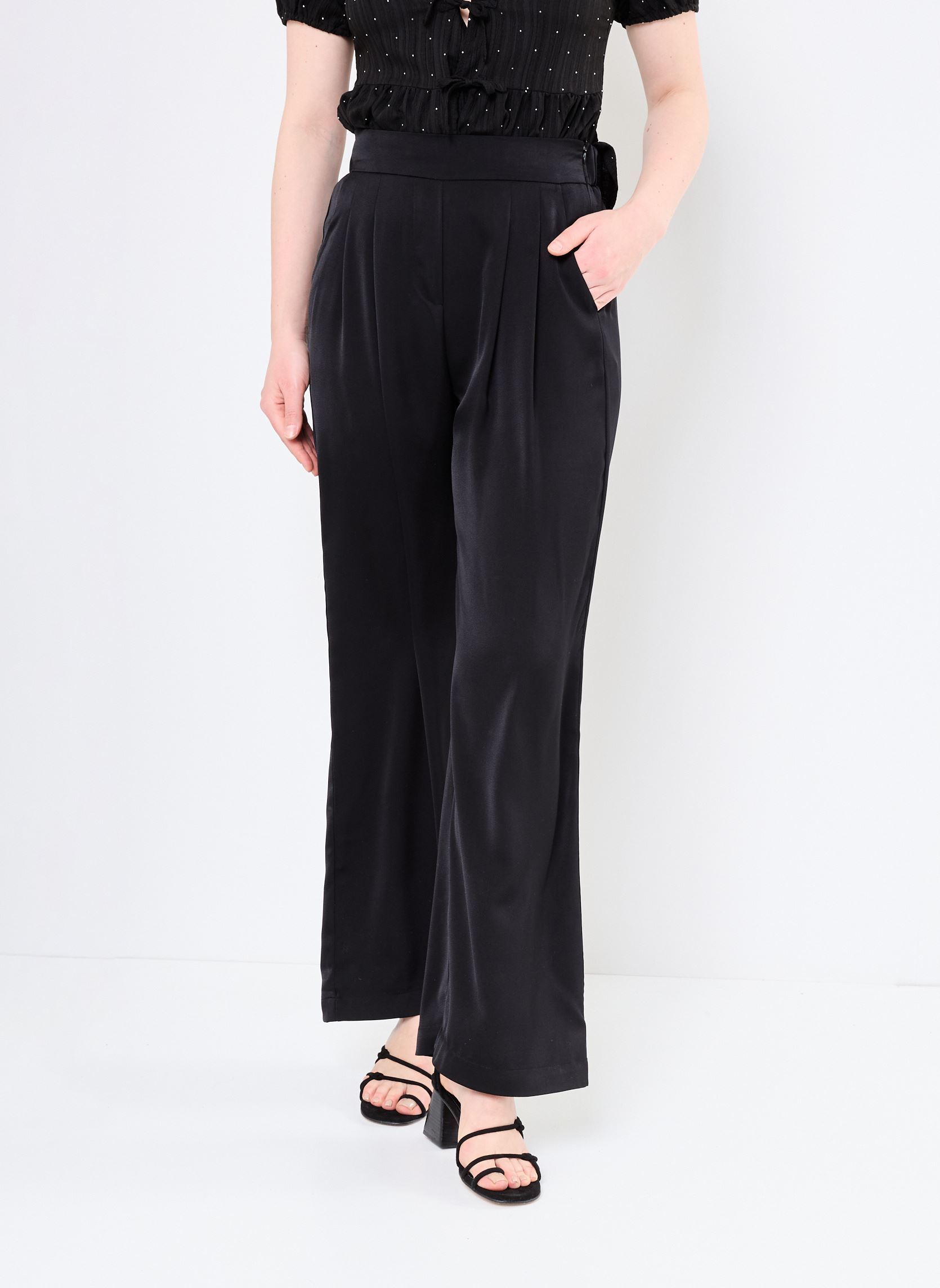 Pantaloni larghi Johan 00243 donna nero Suncoo Pantaloni larghi Johan 00243 donna nero Noir