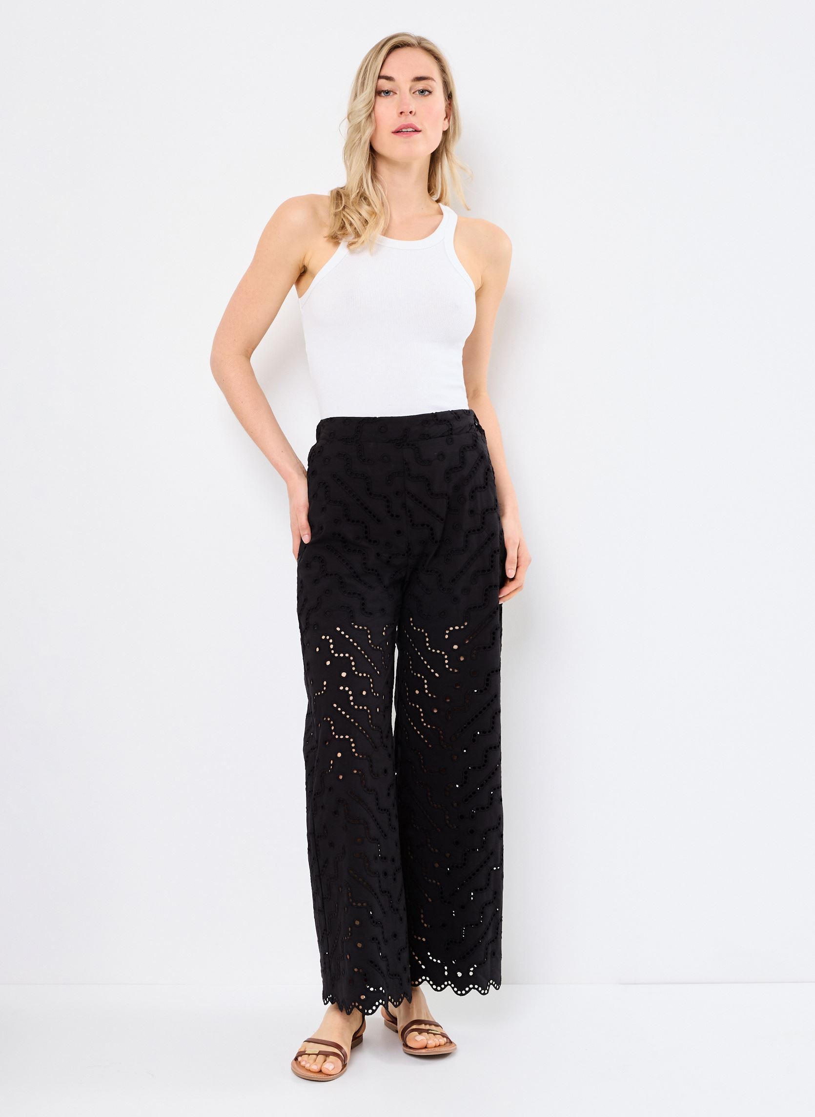 Pantalons larges JANE femme noir Suncoo Pantalons larges JANE femme noir Noir