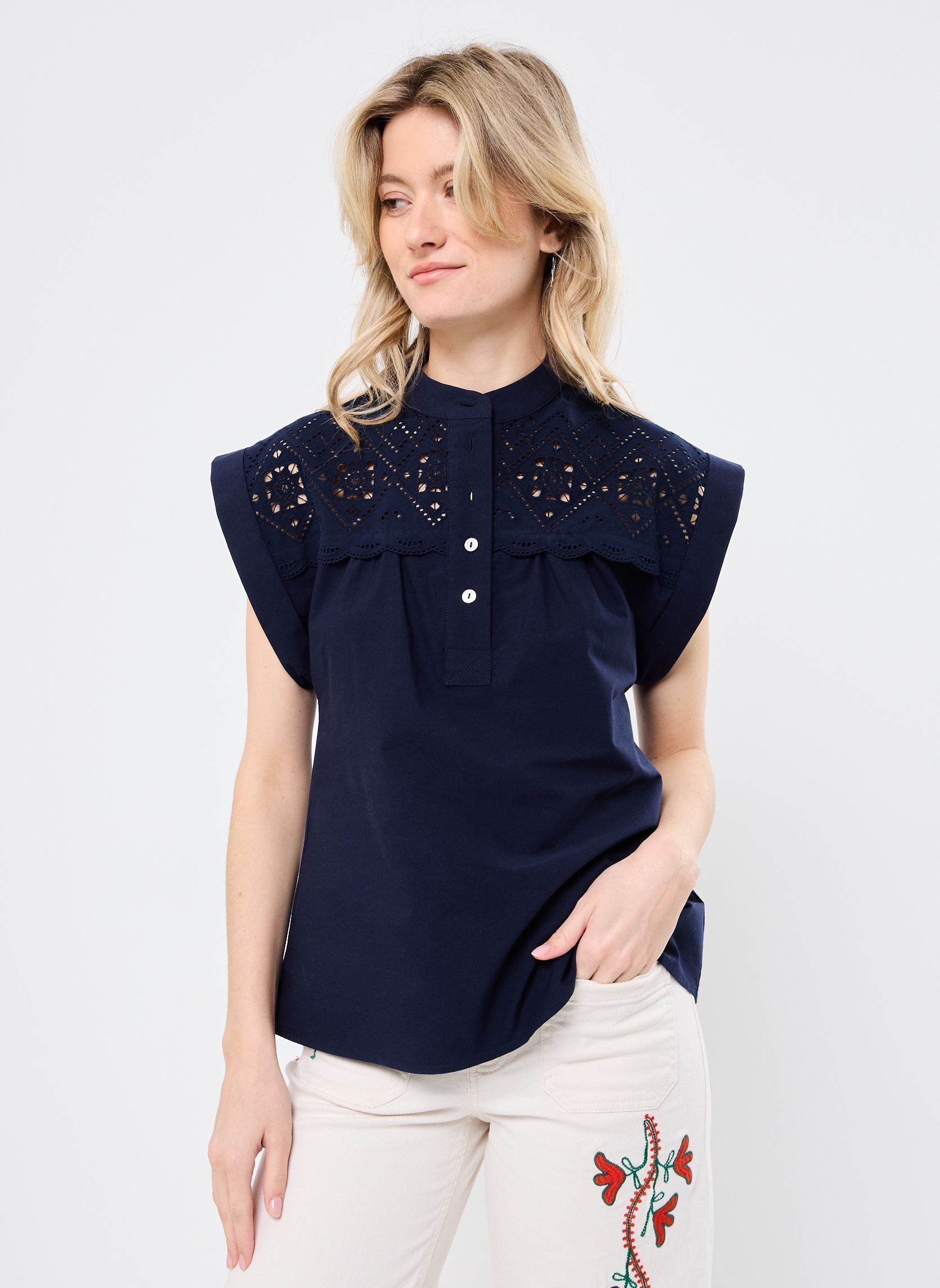 Tops LUDY damen blau Suncoo Tops LUDY damen blau Bleu nuit