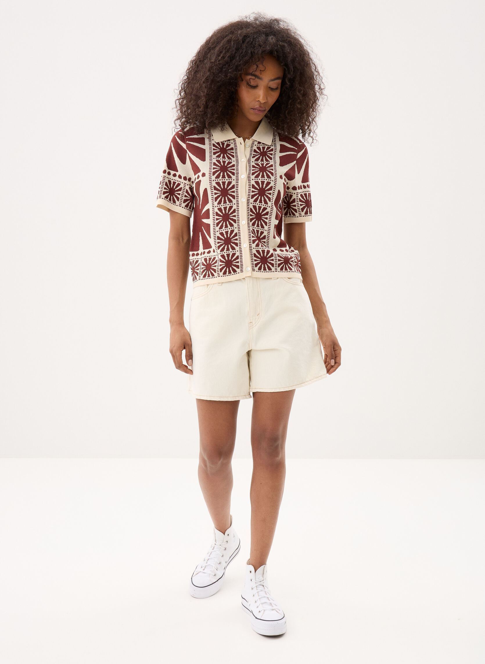Chemises manches courtes GABERA femme marron Suncoo Chemises manches courtes GABERA femme marron Choco