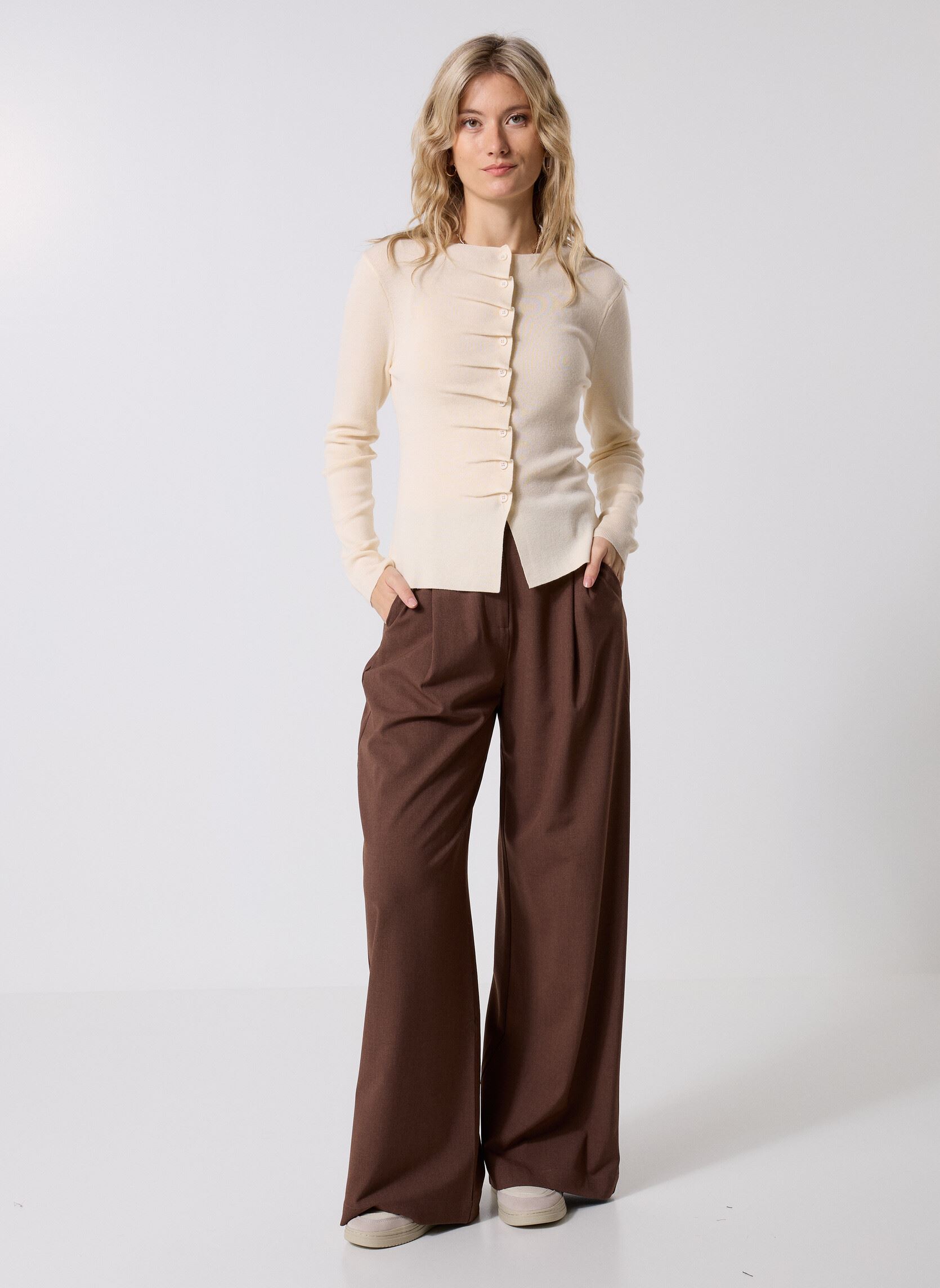 Pantalons larges JONAS femme marron Suncoo Pantalons larges JONAS femme marron TAUPE