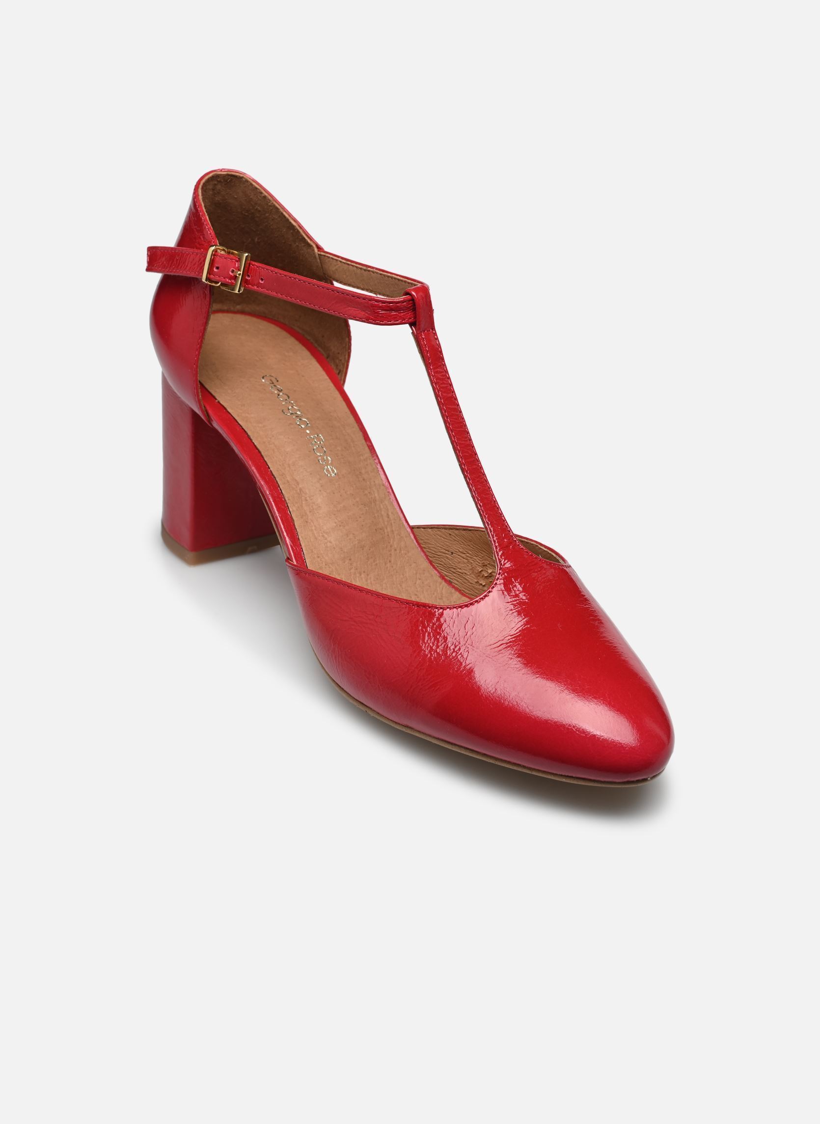 Pumps Esolo - Cuir Vernis plissé damen rot Georgia Rose Pumps Esolo - Cuir Vernis plissé damen rot ROUGE