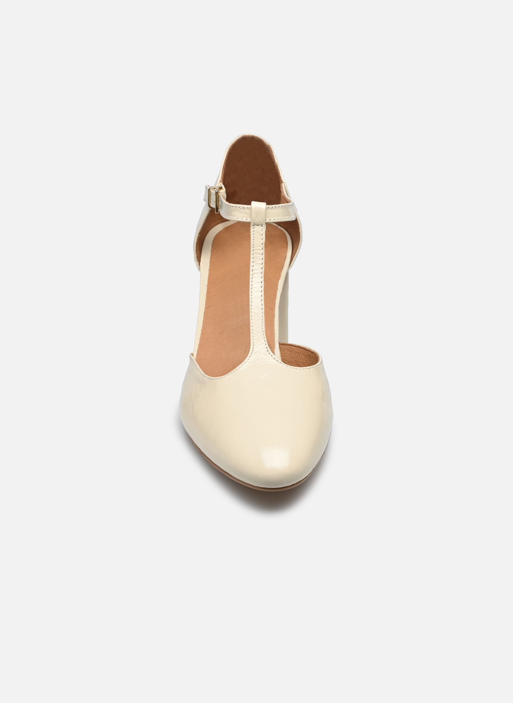 Pumps Esolo - Cuir Vernis plissé damen weiß Georgia Rose Pumps Esolo - Cuir Vernis plissé damen weiß BLANC/ECRU