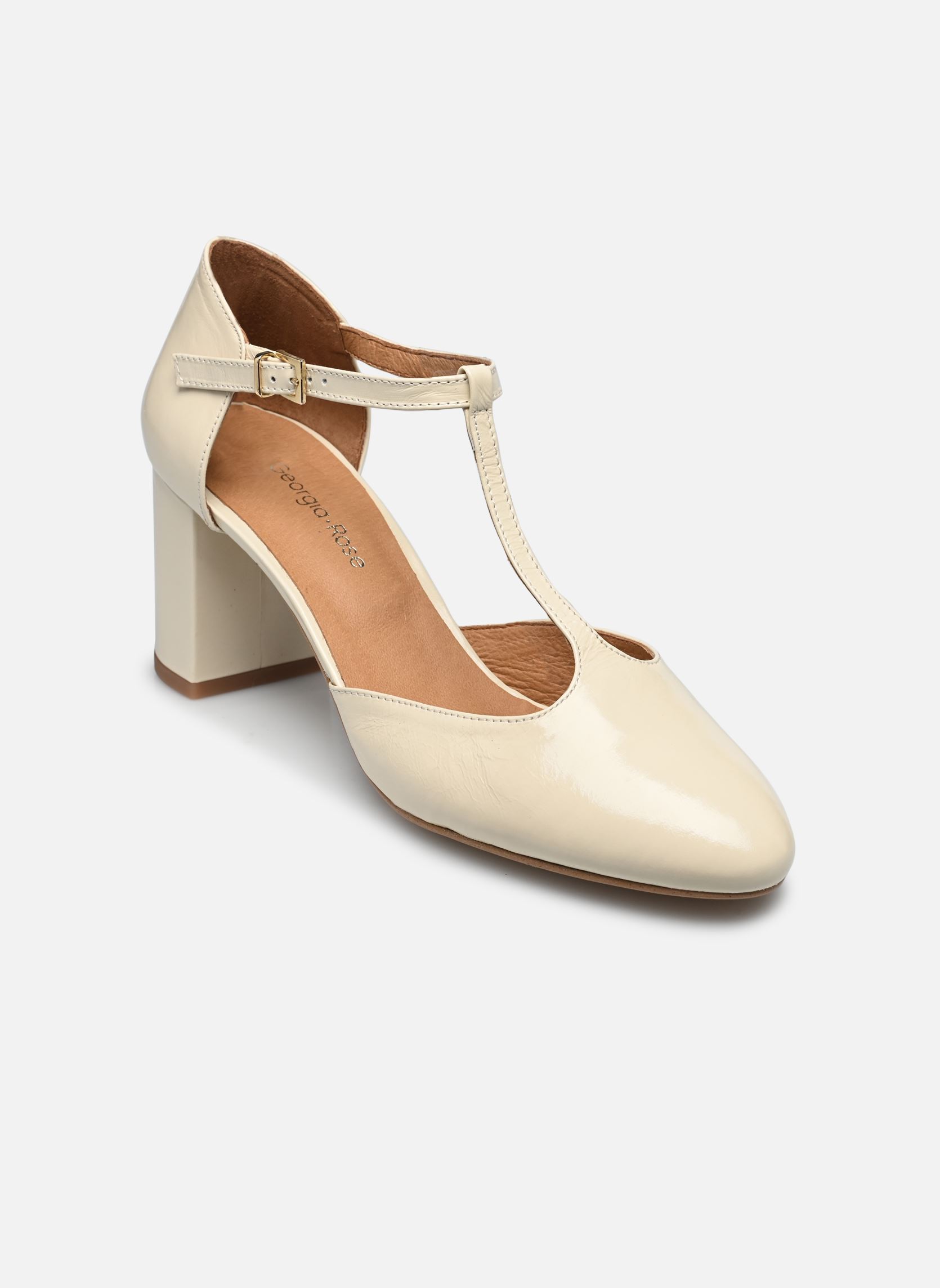 Pumps Esolo - Cuir Vernis plissé damen weiß Georgia Rose Pumps Esolo - Cuir Vernis plissé damen weiß BLANC/ECRU