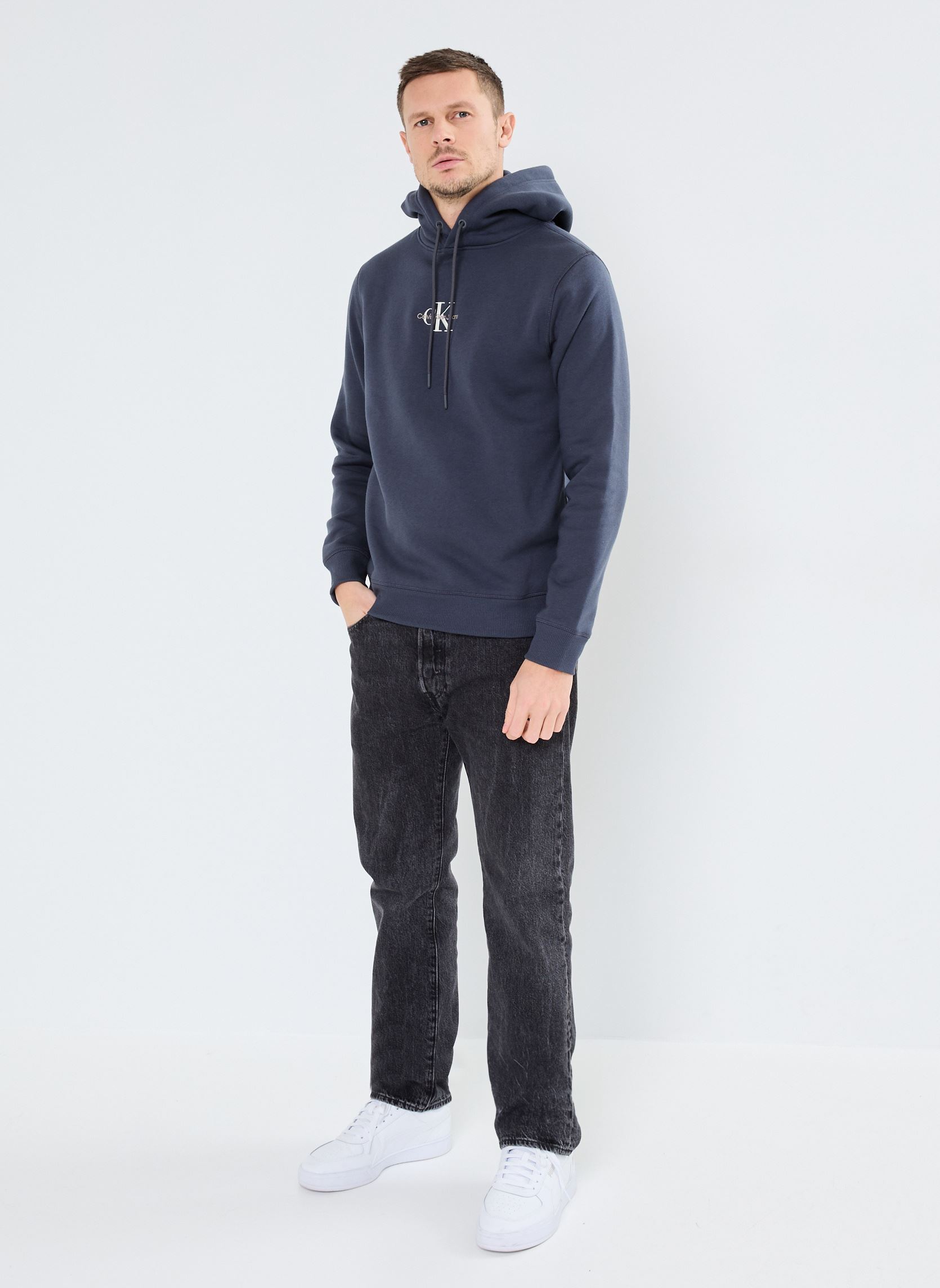 Kapuzenpullover Monologo Hoodie J30J325629 herren schwarz Calvin Klein Jeans Kapuzenpullover Monologo Hoodie J30J325629 herren schwarz EBONY