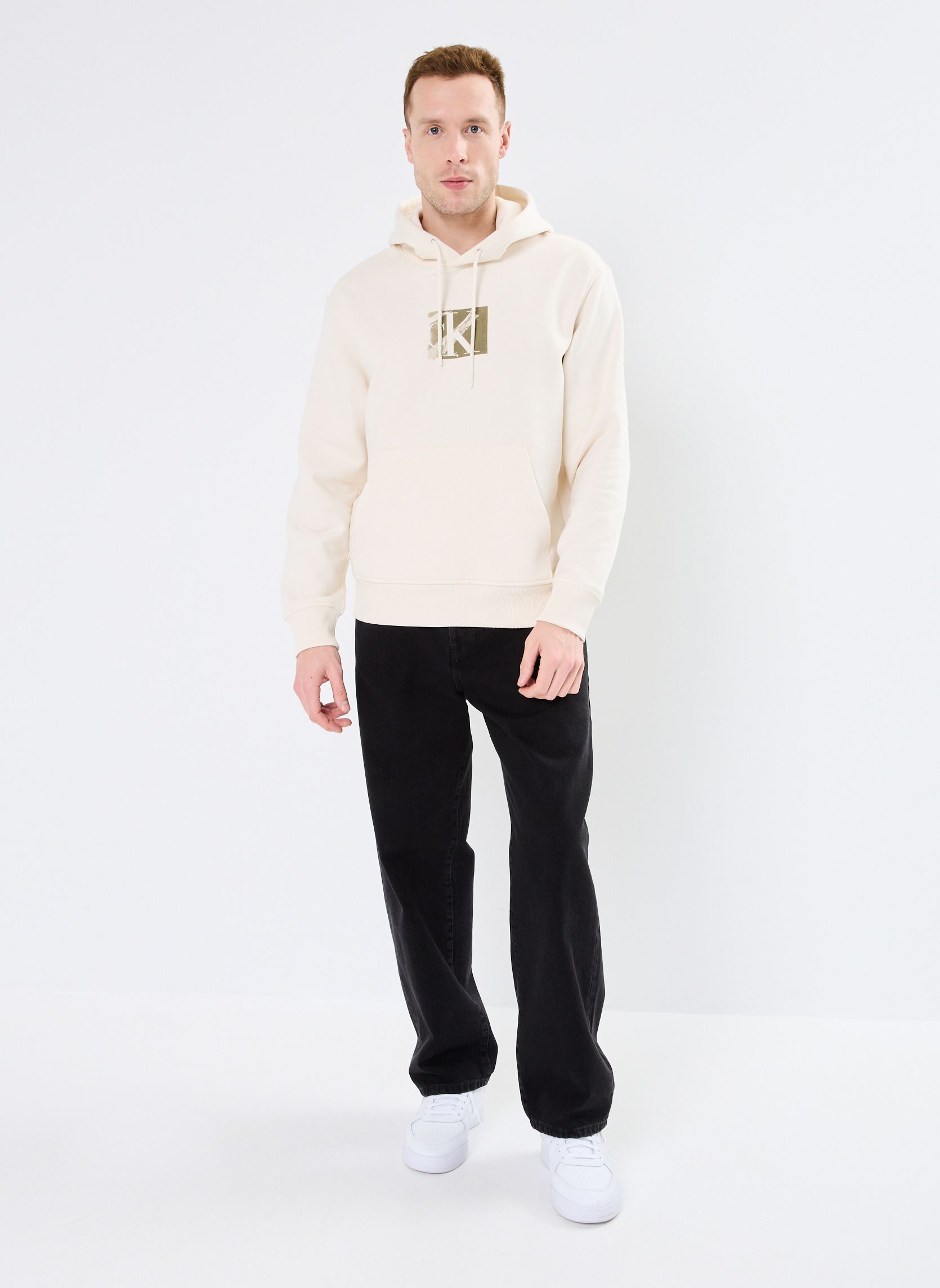 Kapuzenpullover Soft Box Monogram Ho J30J327093 herren weiß Calvin Klein Jeans Kapuzenpullover Soft Box Monogram Ho J30J327093 herren weiß ANTIQUE WHITE