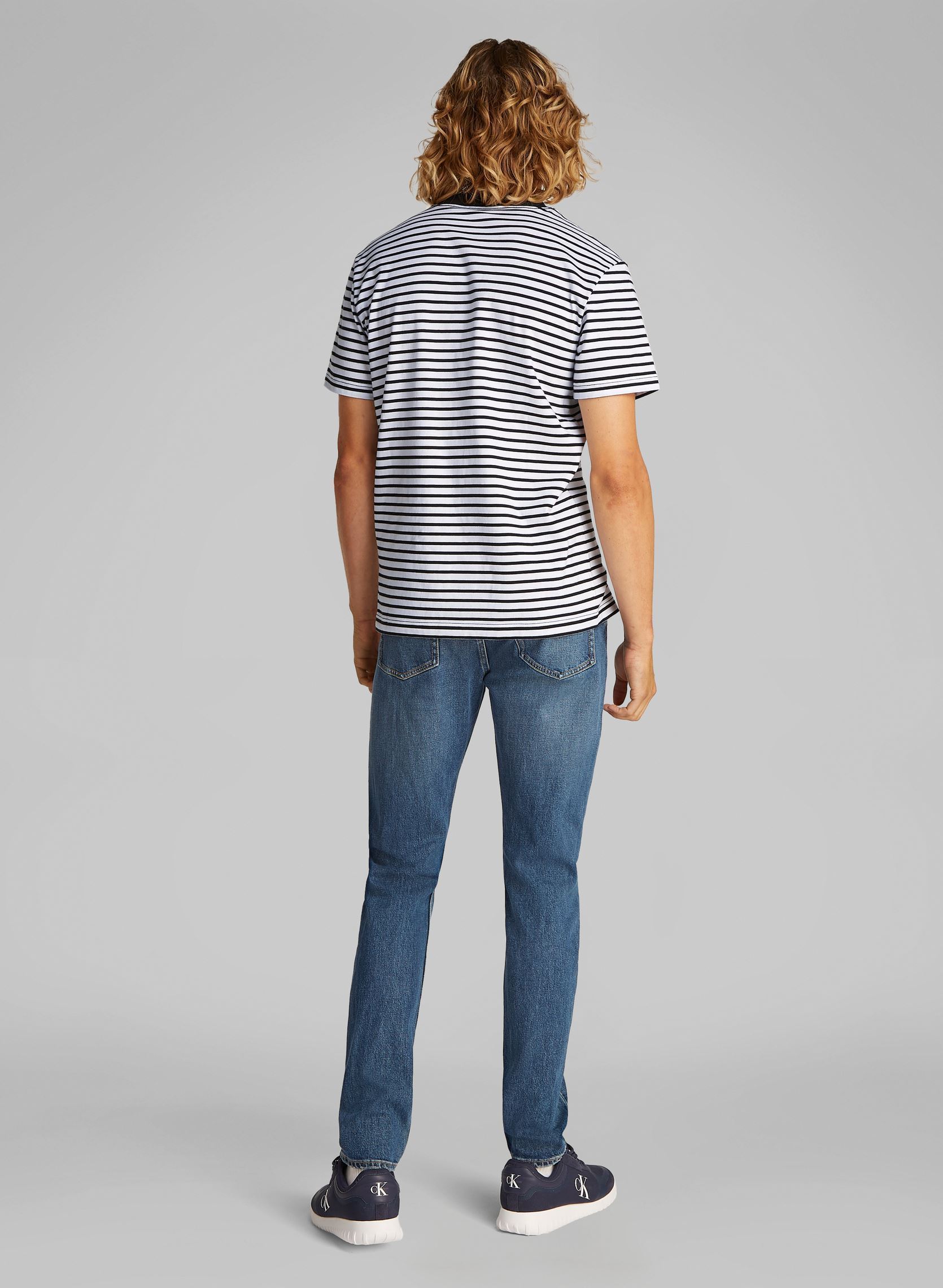 Kurzarm-T-Shirts Heavy Regular Tee J30J326683 herren schwarz Calvin Klein Jeans Kurzarm-T-Shirts Heavy Regular Tee J30J326683 herren schwarz CK BLACK / BRIGHT WHITE STRIPE