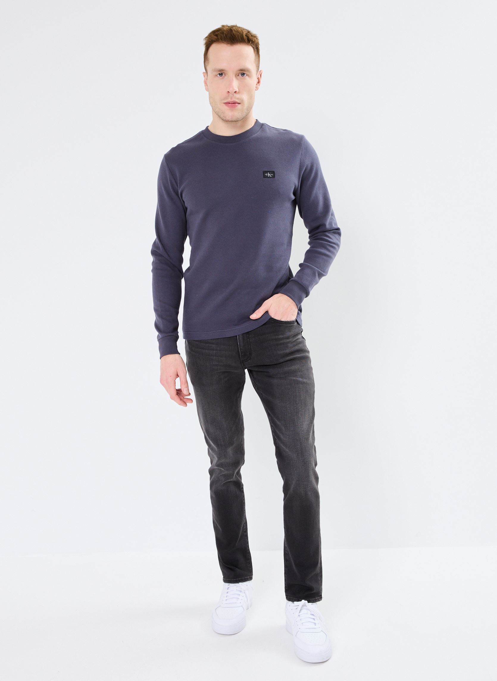 Langarm-T-Shirts Woven Label Waffle L J30J327117 herren blau Calvin Klein Jeans Langarm-T-Shirts Woven Label Waffle L J30J327117 herren blau INDIA INK