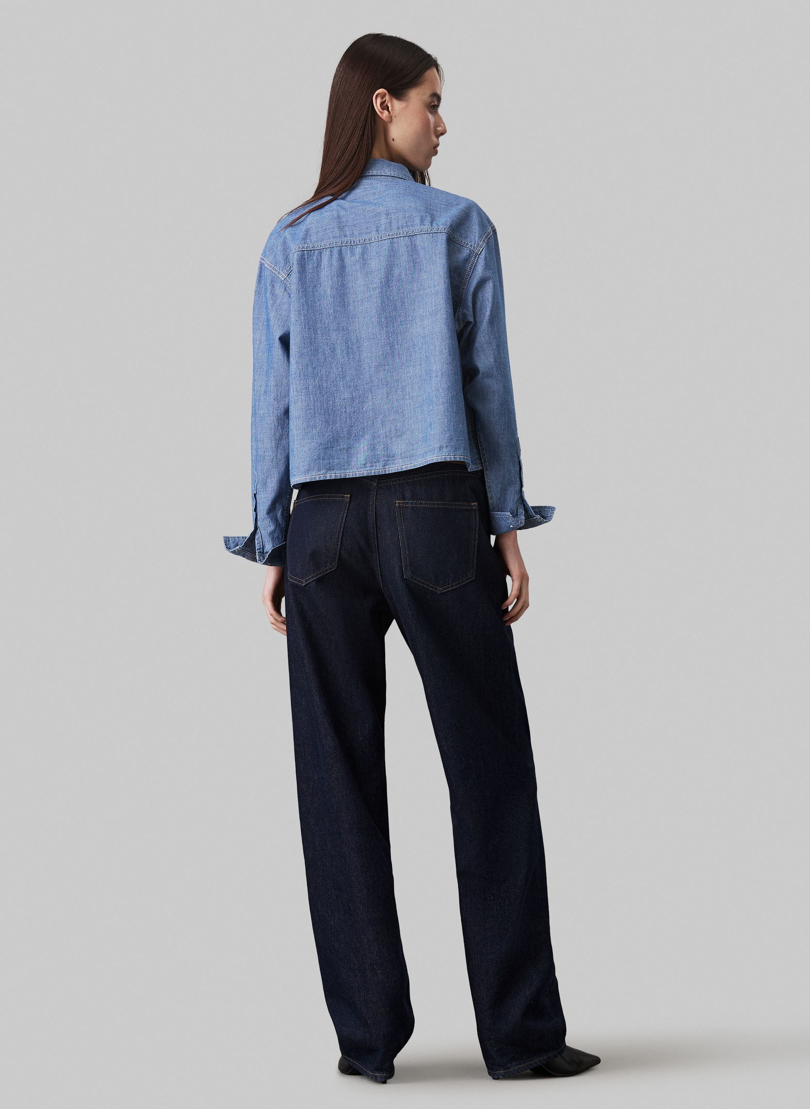 Kurzarm-Hemden Cropped Dad Denim Sh J20J225011 damen blau Calvin Klein Jeans Kurzarm-Hemden Cropped Dad Denim Sh J20J225011 damen blau DENIM MEDIUM